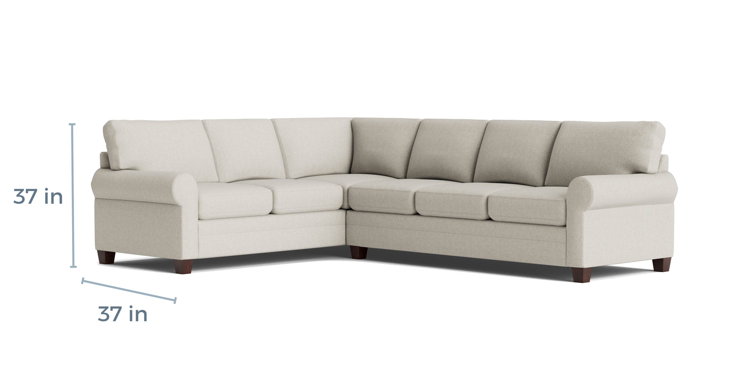 Carolina Roll Arm L-Shaped Sectional Bassett