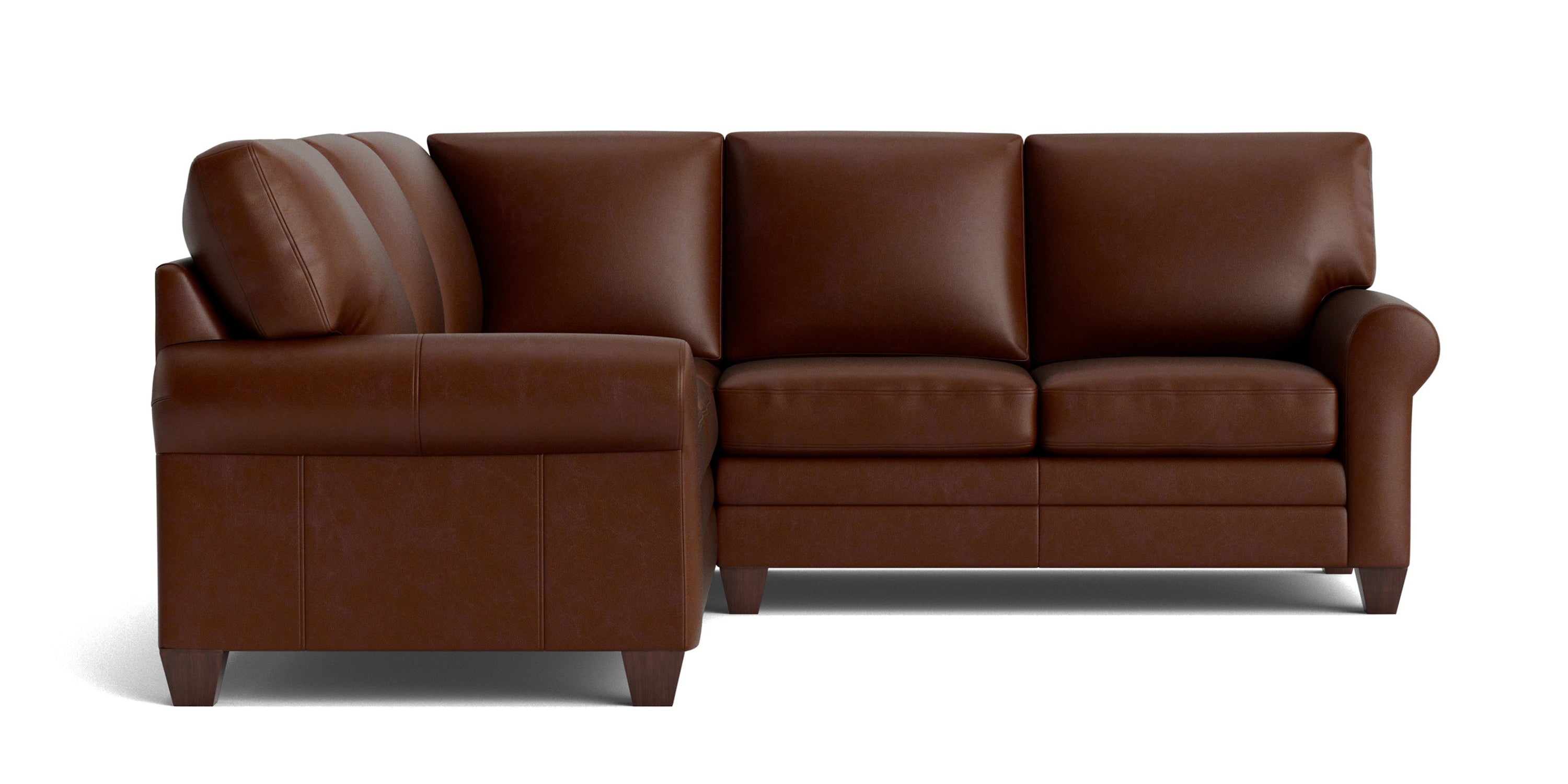 Carolina Leather L-Shaped Roll Arm Sectional Bassett