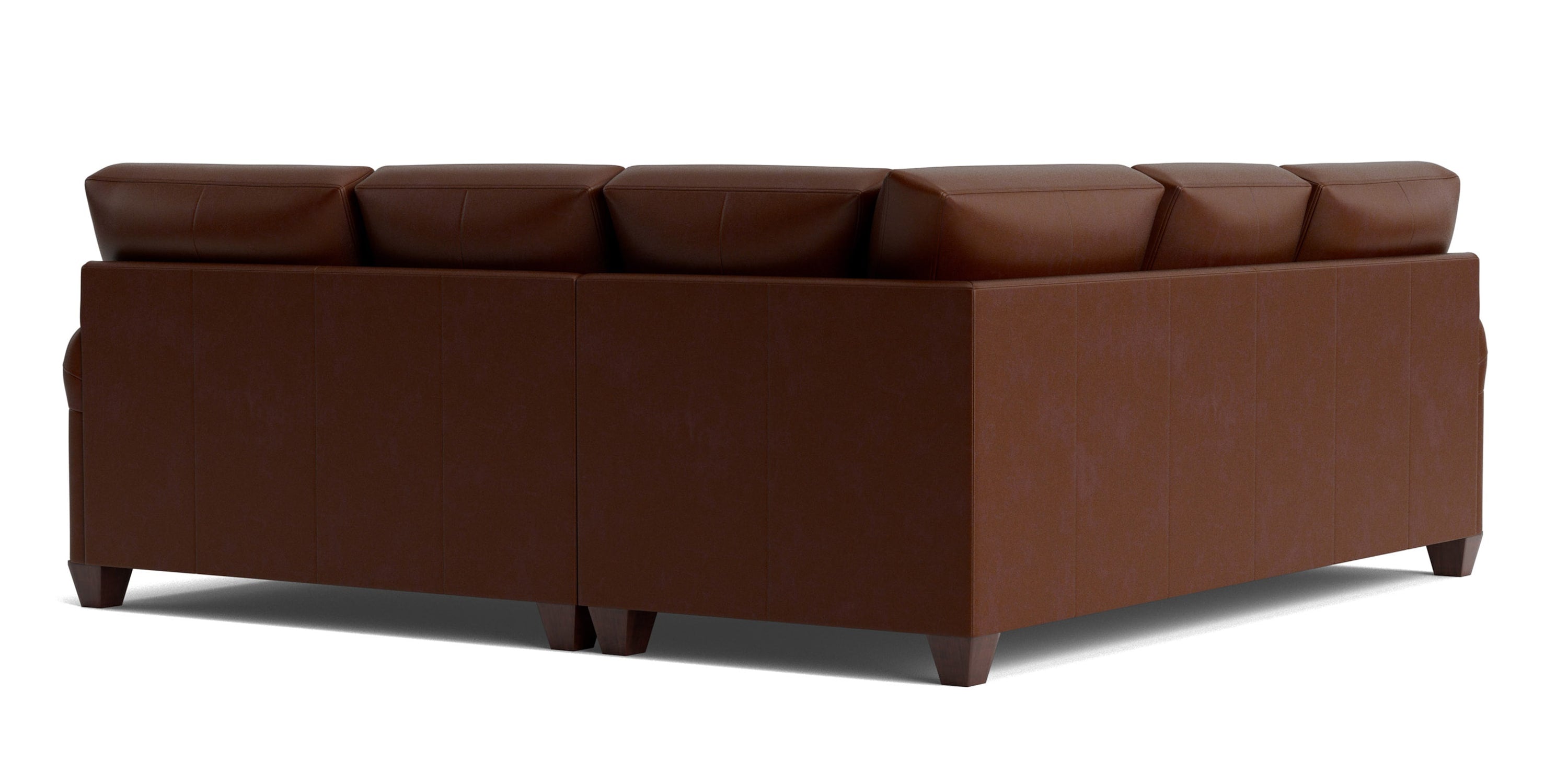 Carolina Leather L-Shaped Roll Arm Sectional Bassett