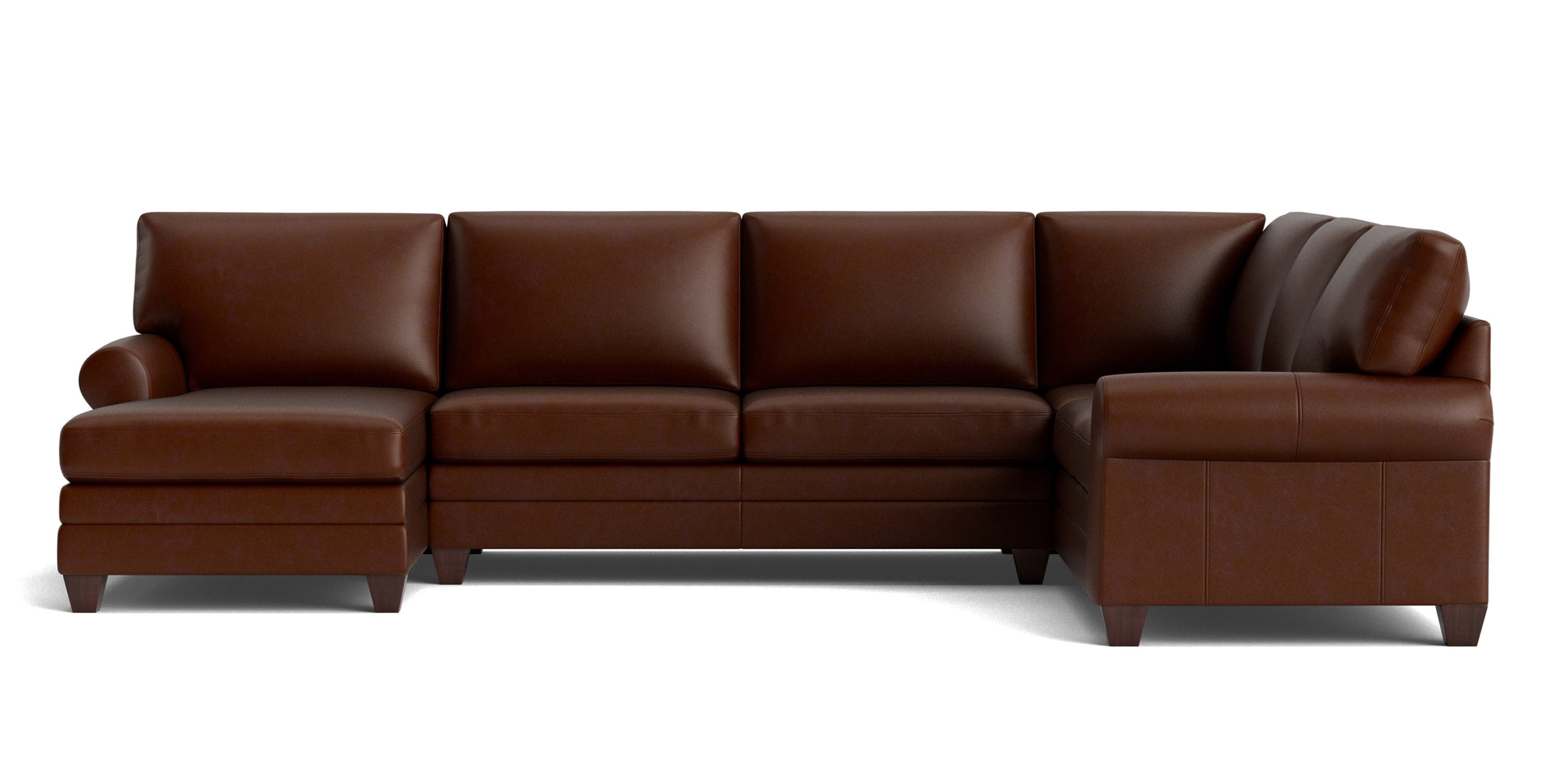 Carolina Leather Roll Arm U-Shaped Sectional Bassett