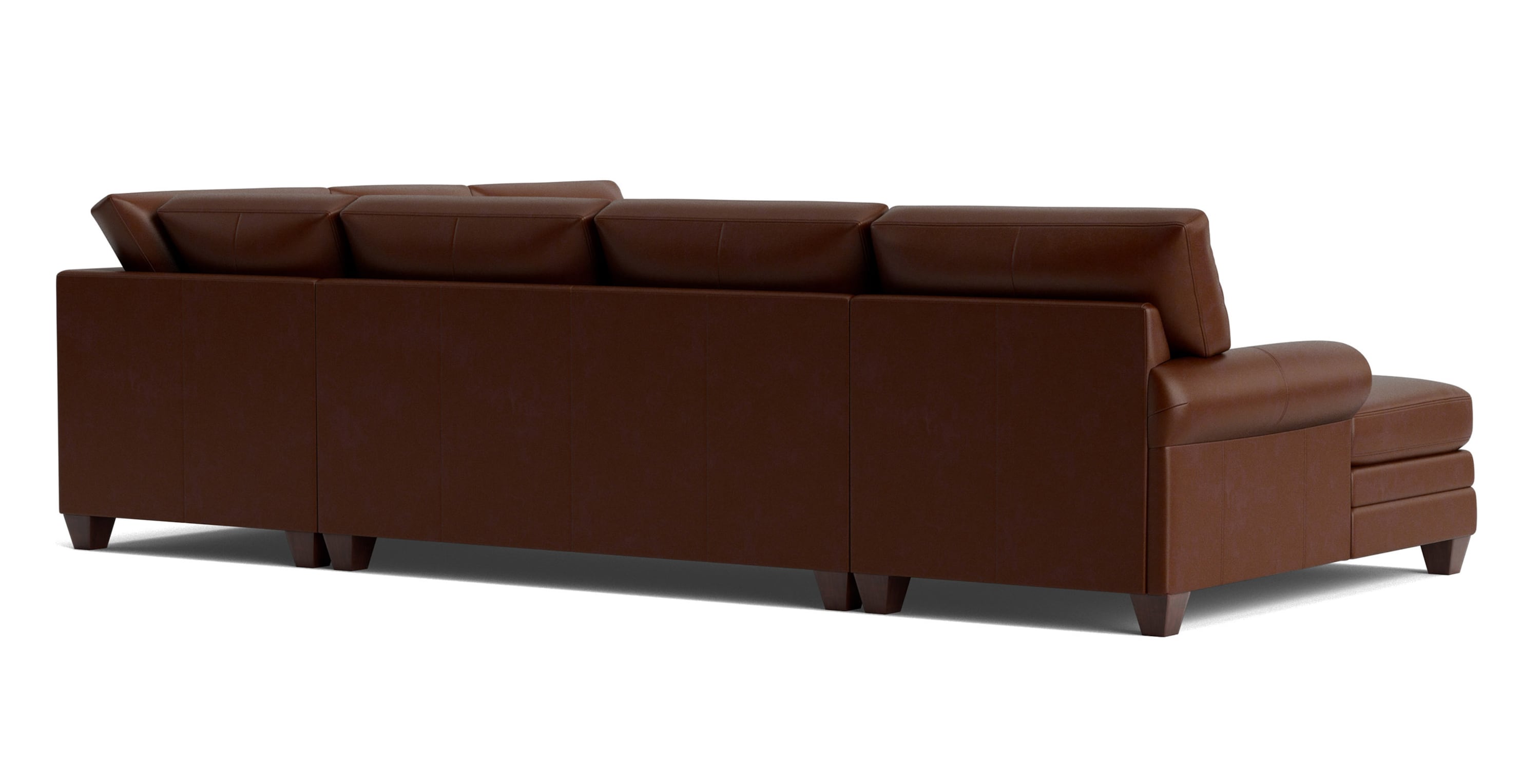 Carolina Leather Roll Arm U-Shaped Sectional Bassett