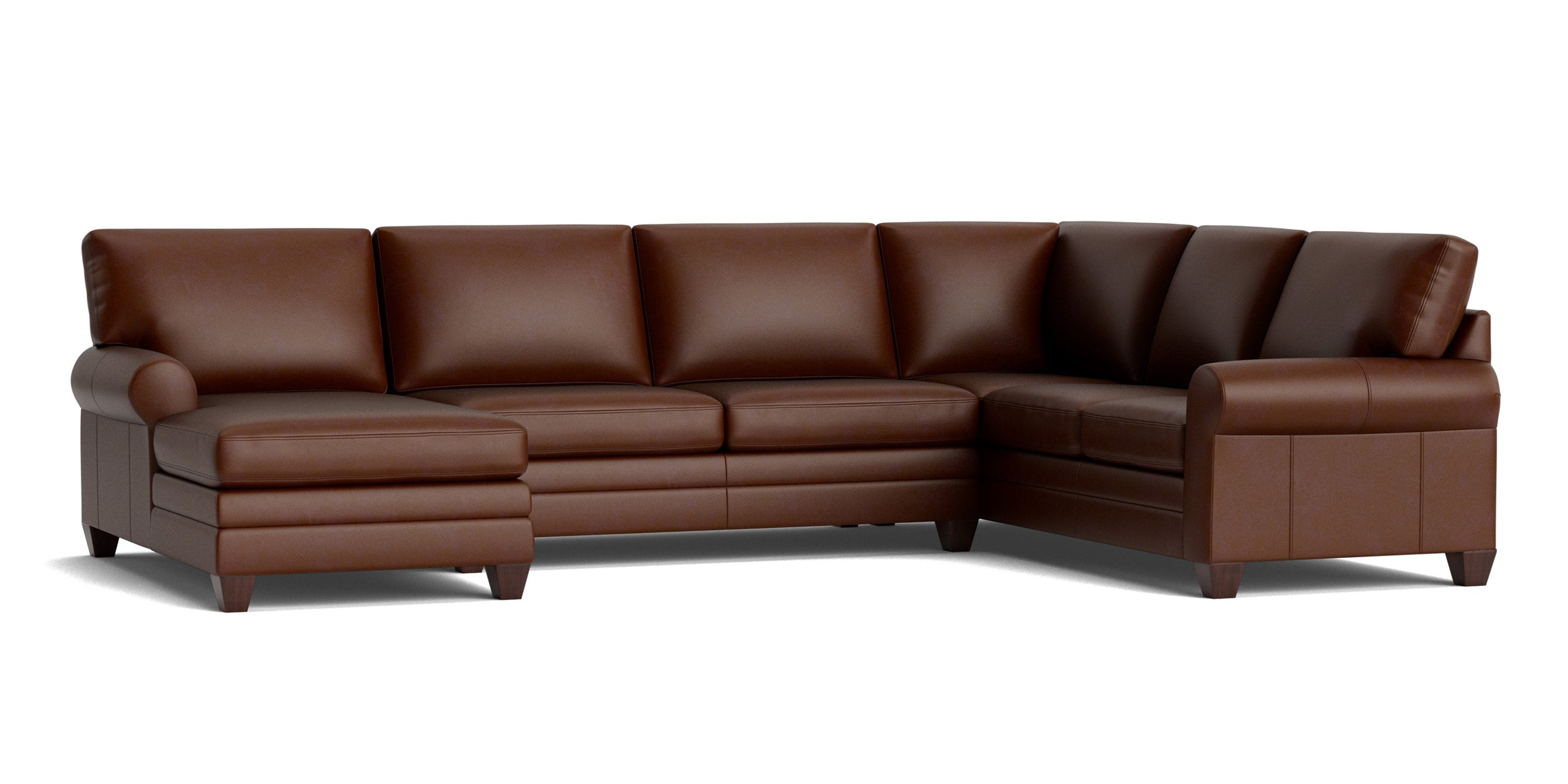 Carolina Leather Roll Arm U-Shaped Sectional Bassett