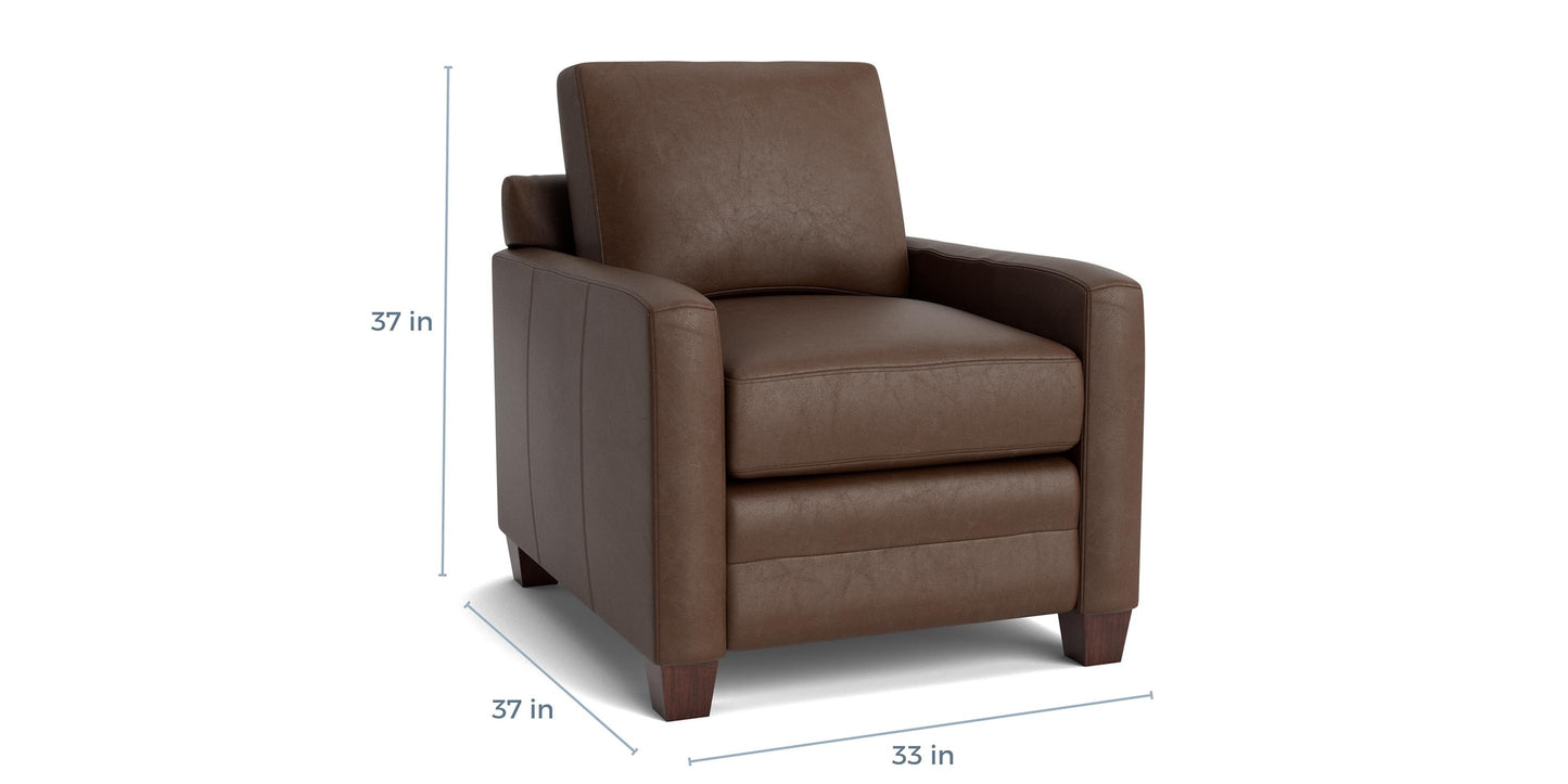 Carolina Leather Track Arm Chair Bassett