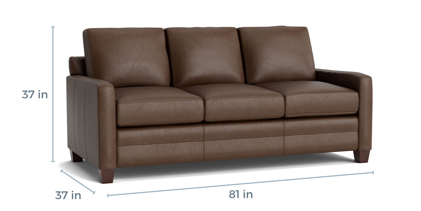 Carolina Leather Track Arm Sofa Bassett