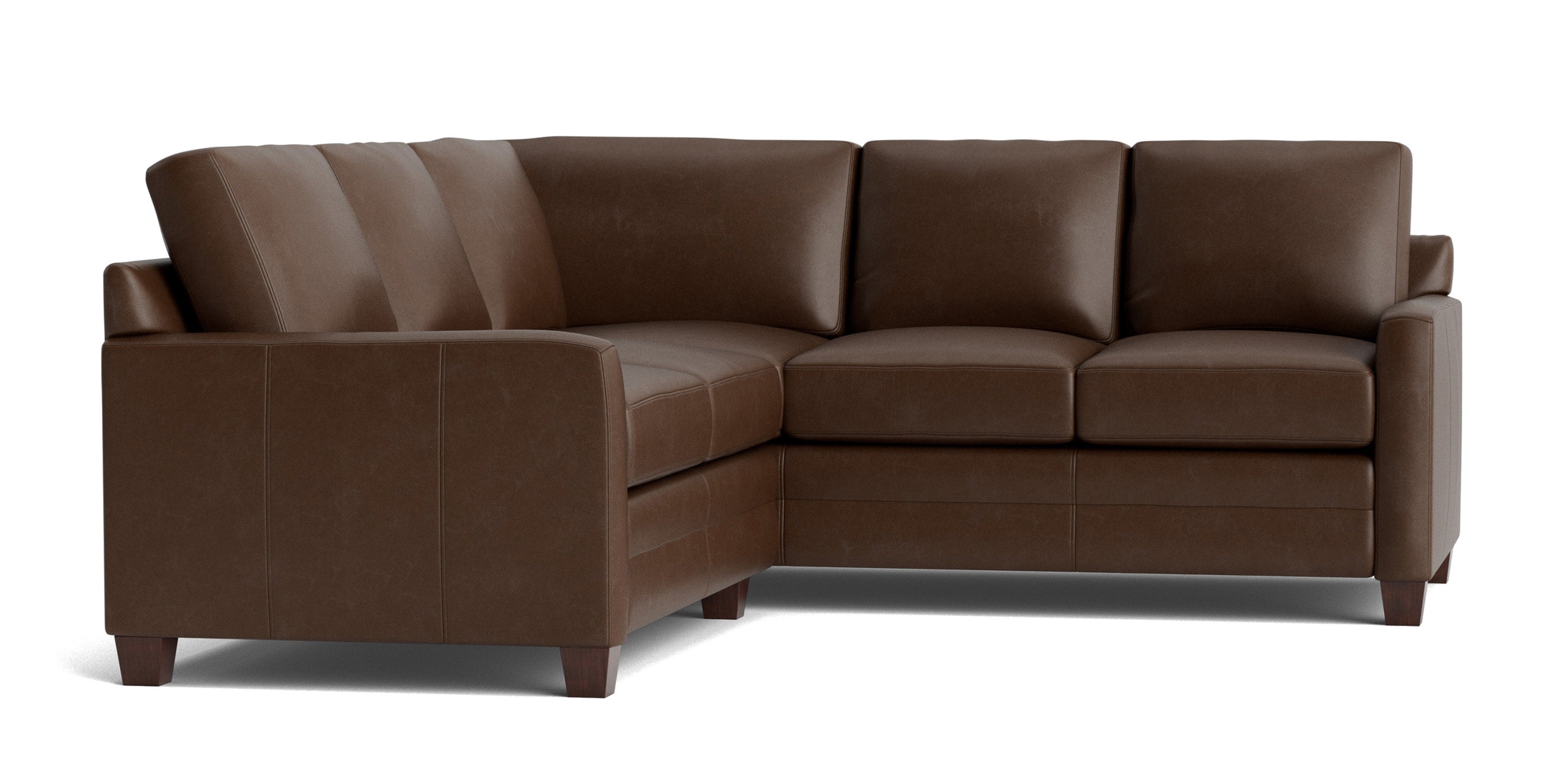 Carolina Leather Track Arm L-Shaped Sectional Bassett