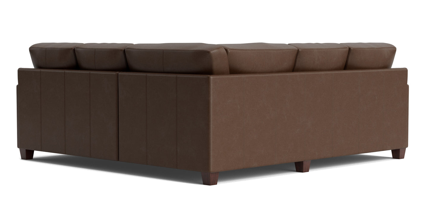 Carolina Leather Track Arm L-Shaped Sectional Bassett