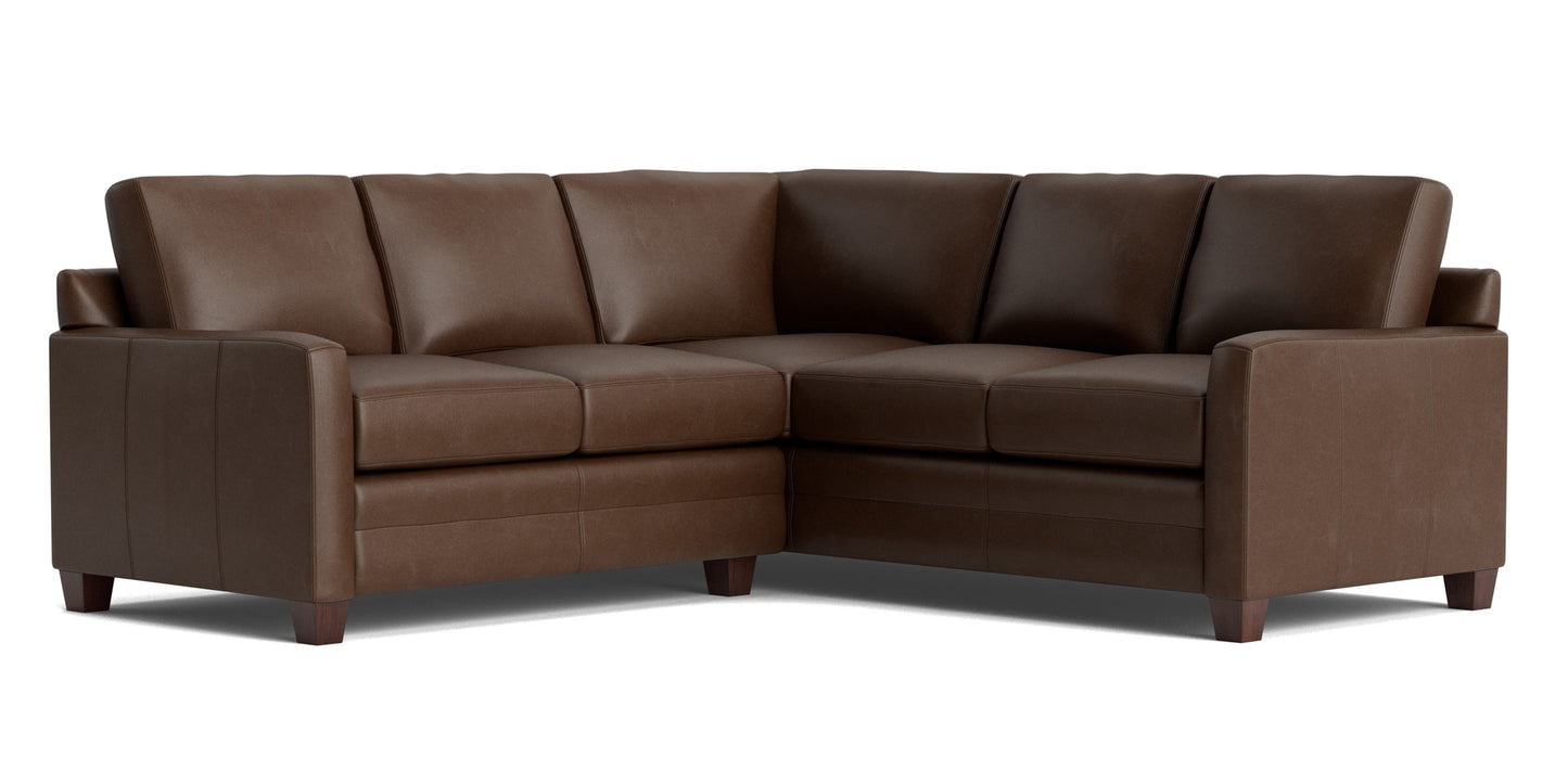Carolina Leather Track Arm L-Shaped Sectional Bassett