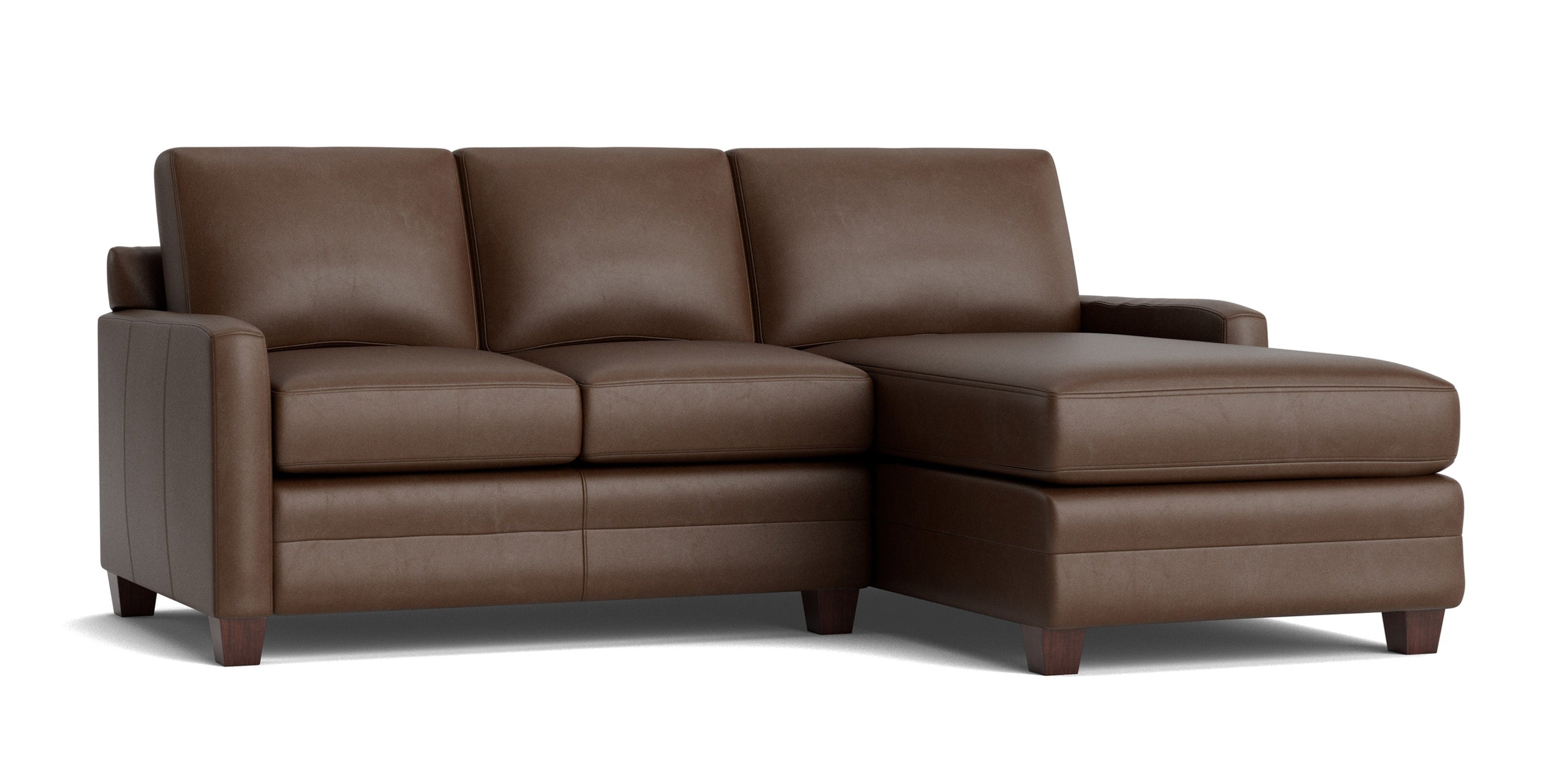 Carolina Leather Track Arm Chaise Sectional Bassett