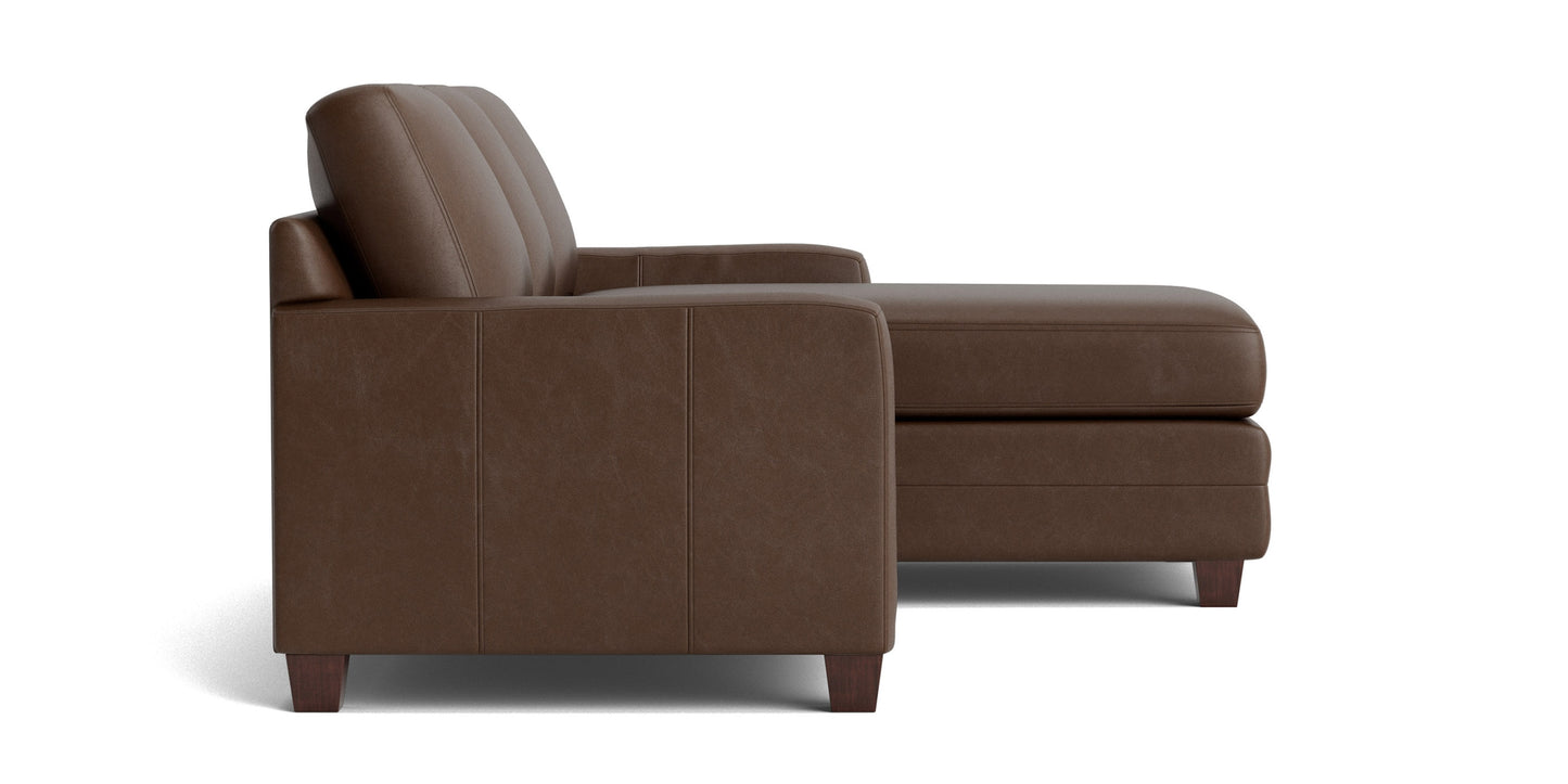 Carolina Leather Track Arm Chaise Sectional Bassett
