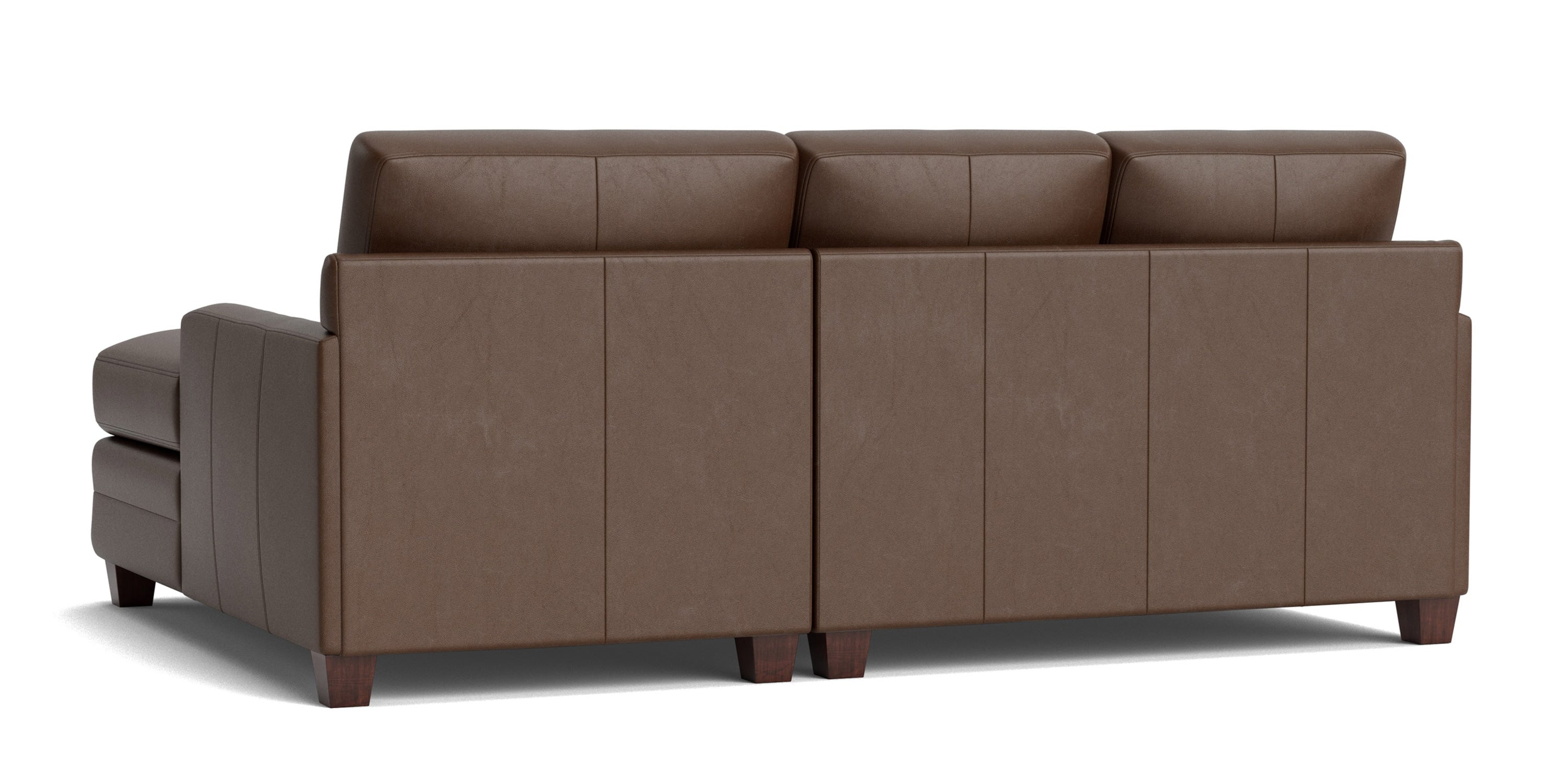 Carolina Leather Track Arm Chaise Sectional Bassett