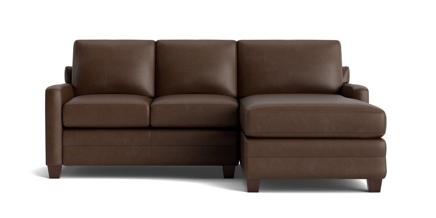 Carolina Leather Track Arm Chaise Sectional Bassett