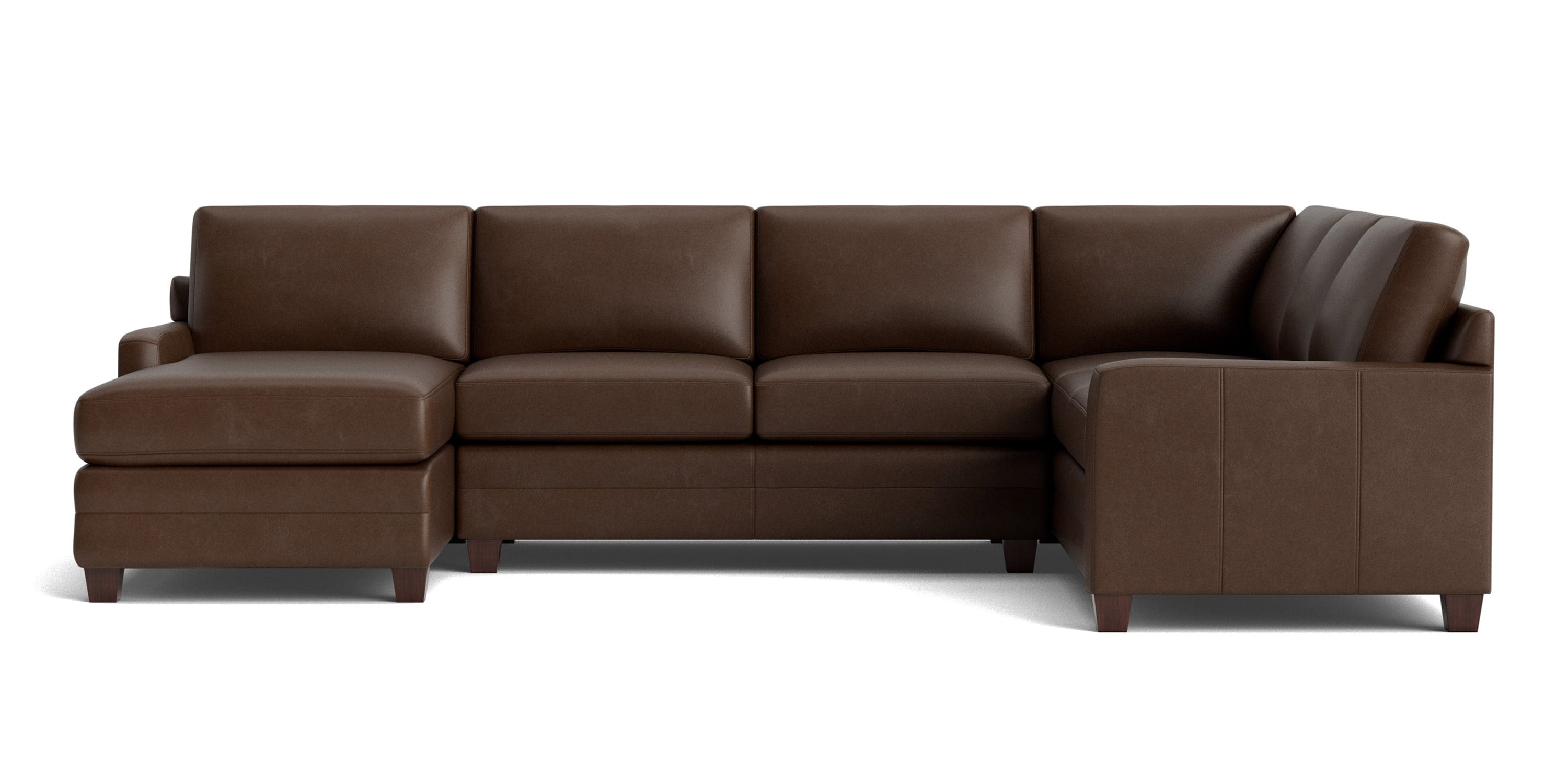Carolina Leather Track Arm U-Shaped Sectional Bassett