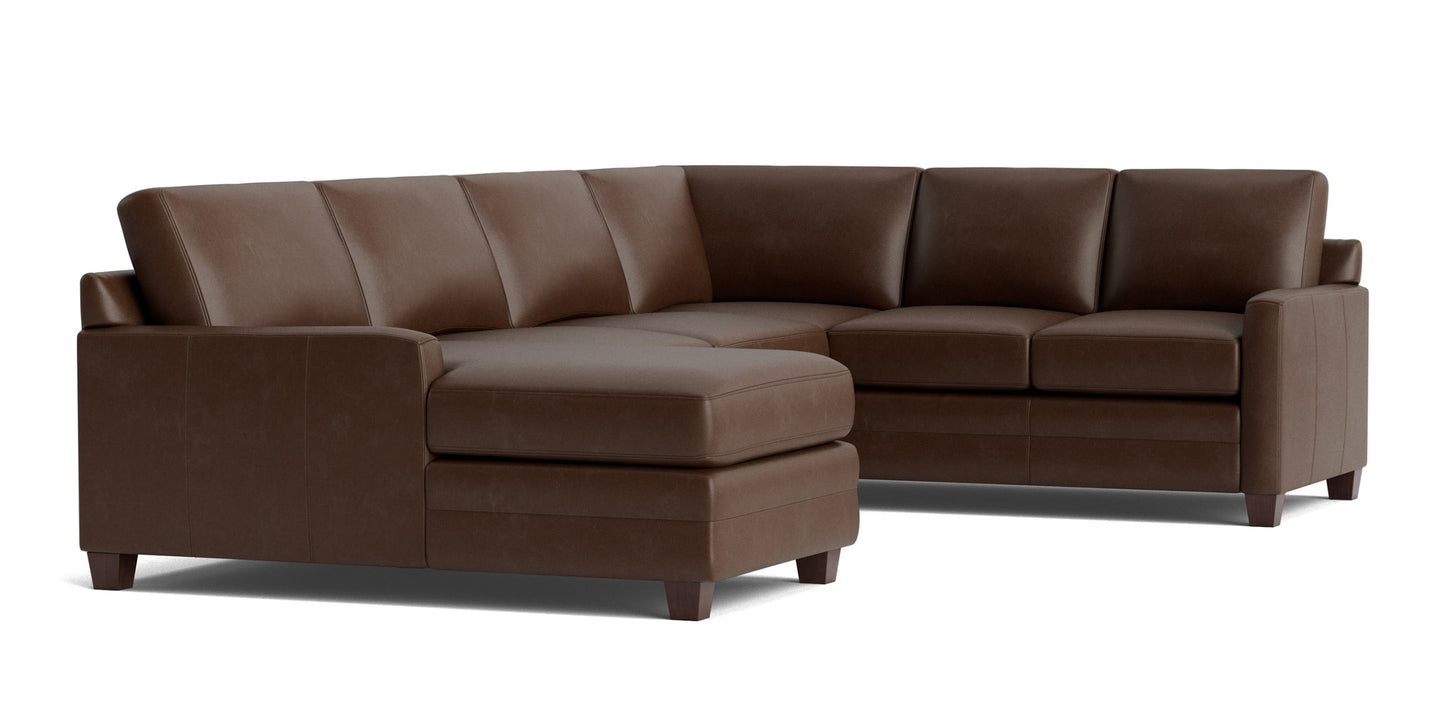 Carolina Leather Track Arm U-Shaped Sectional Bassett