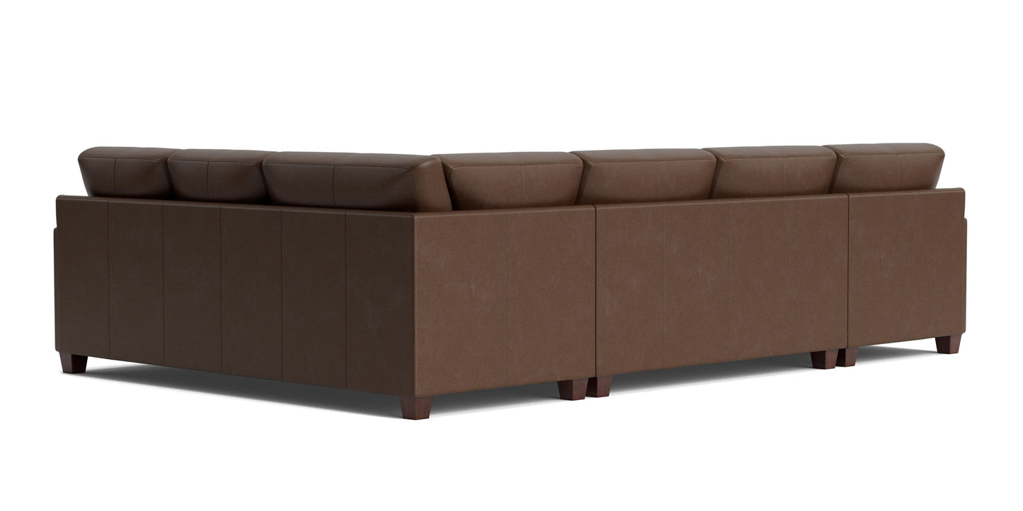 Carolina Leather Track Arm U-Shaped Sectional Bassett