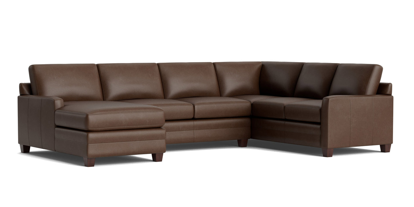Carolina Leather Track Arm U-Shaped Sectional Bassett