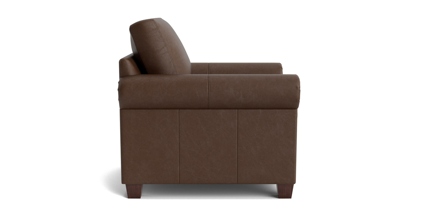 Carolina Leather Panel Arm Chair Bassett