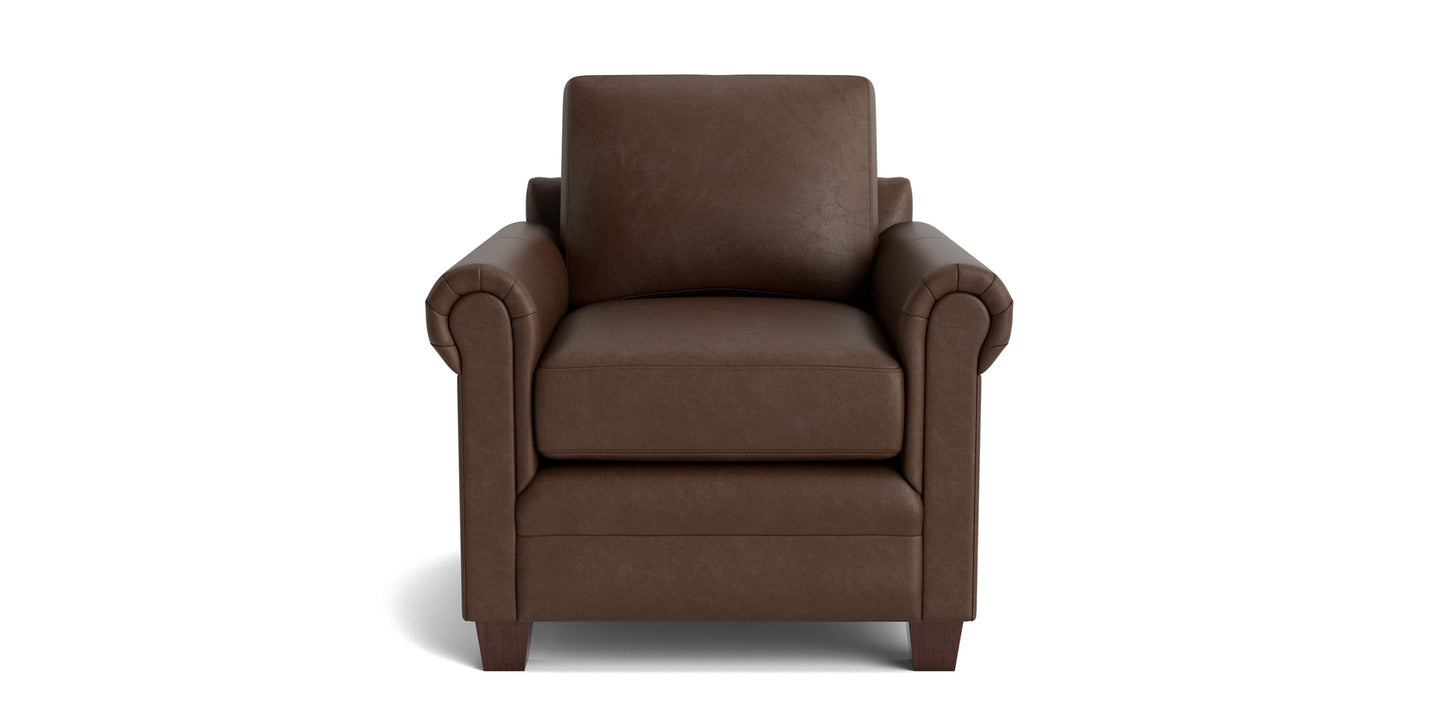 Carolina Leather Panel Arm Chair Bassett