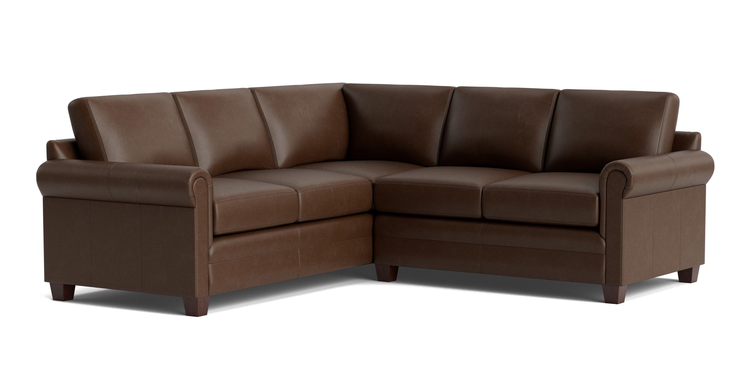 Carolina Leather Panel Arm L-Shaped Sectional Bassett