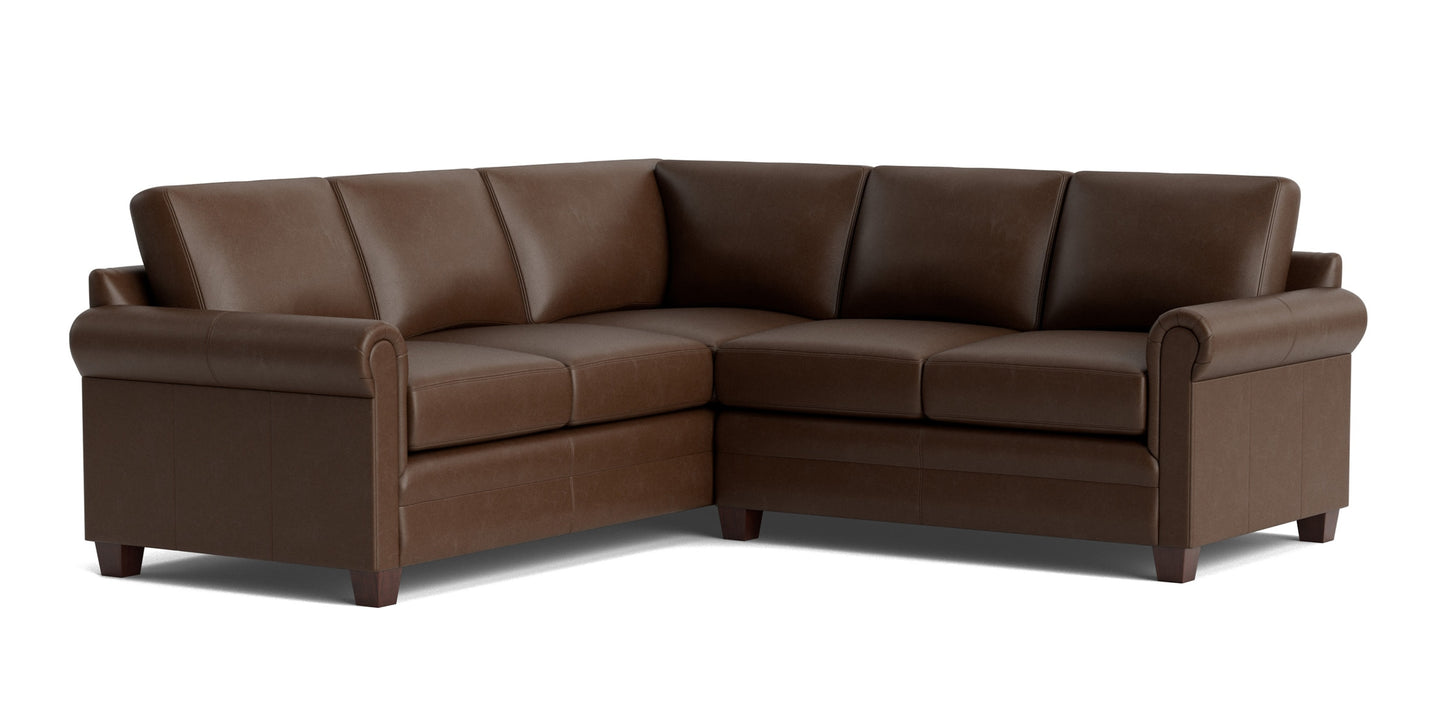 Carolina Leather Panel Arm L-Shaped Sectional Bassett