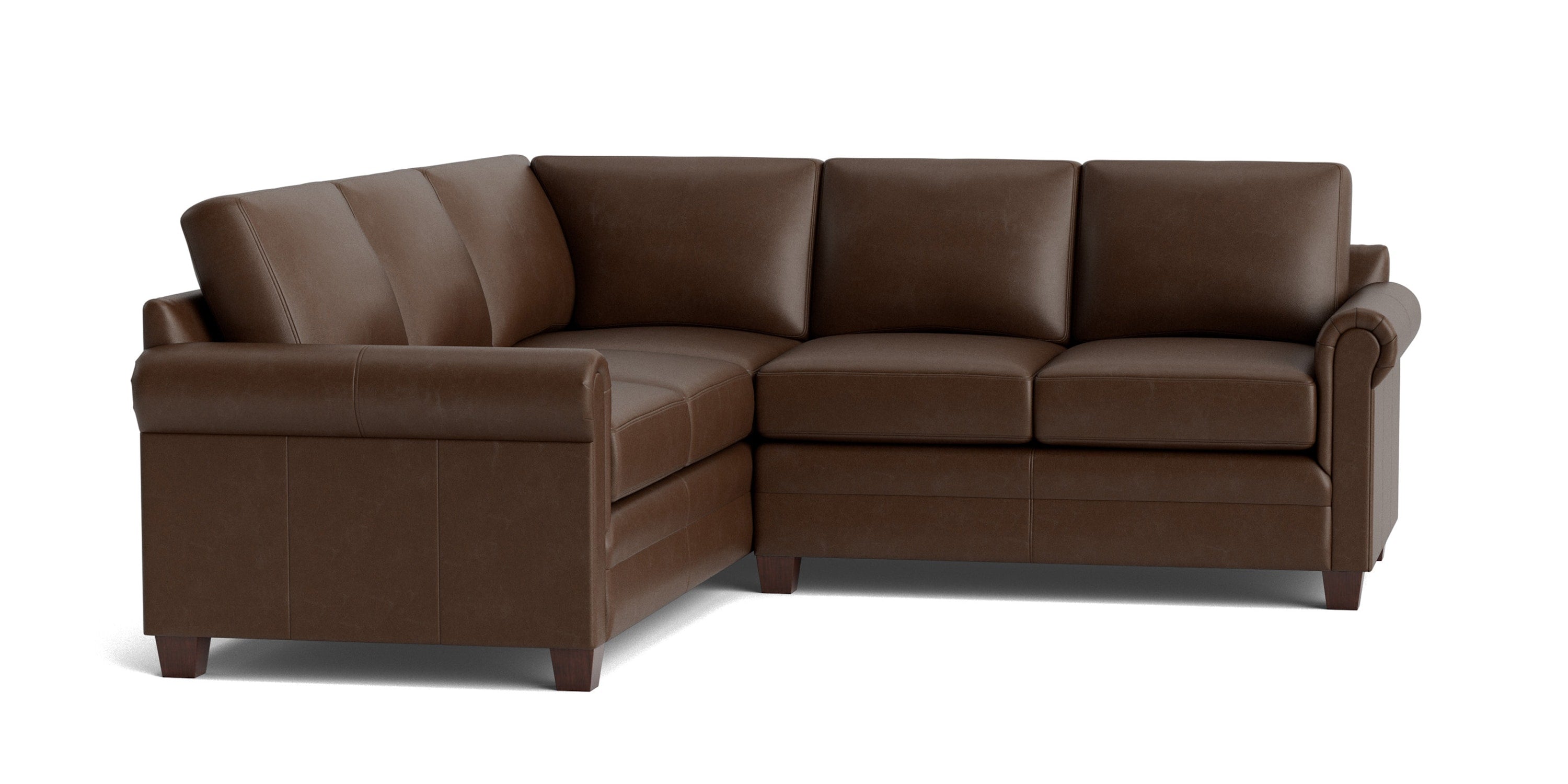 Carolina Leather Panel Arm L-Shaped Sectional Bassett