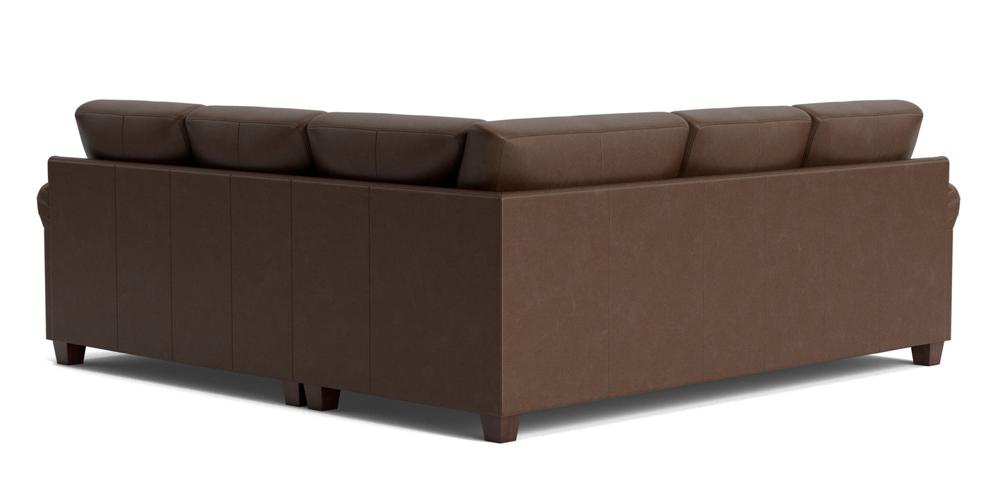 Carolina Leather Panel Arm L-Shaped Sectional Bassett