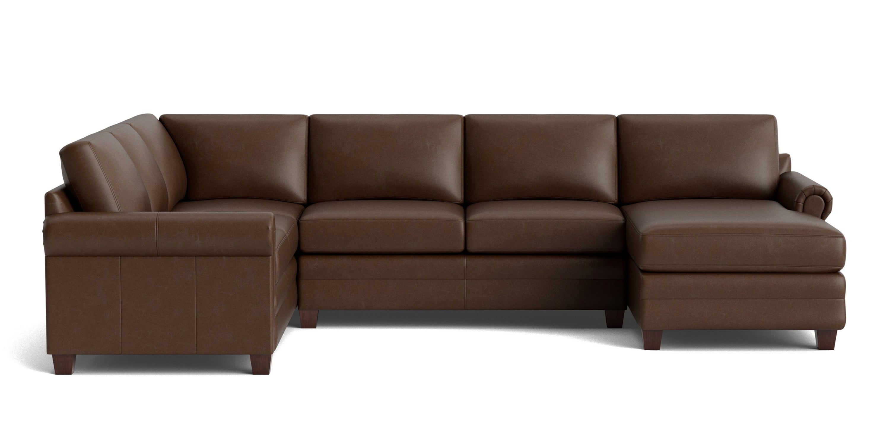 Carolina Leather Panel Arm U-Shaped Sectional Bassett