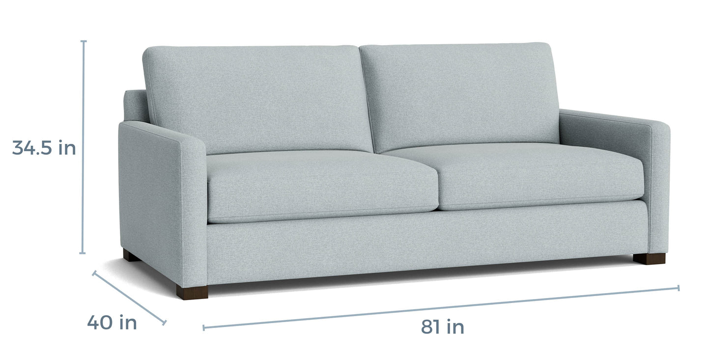 Bassett Colby Sofa 3/3 — Leather, Made in the USA Bassett Sofa