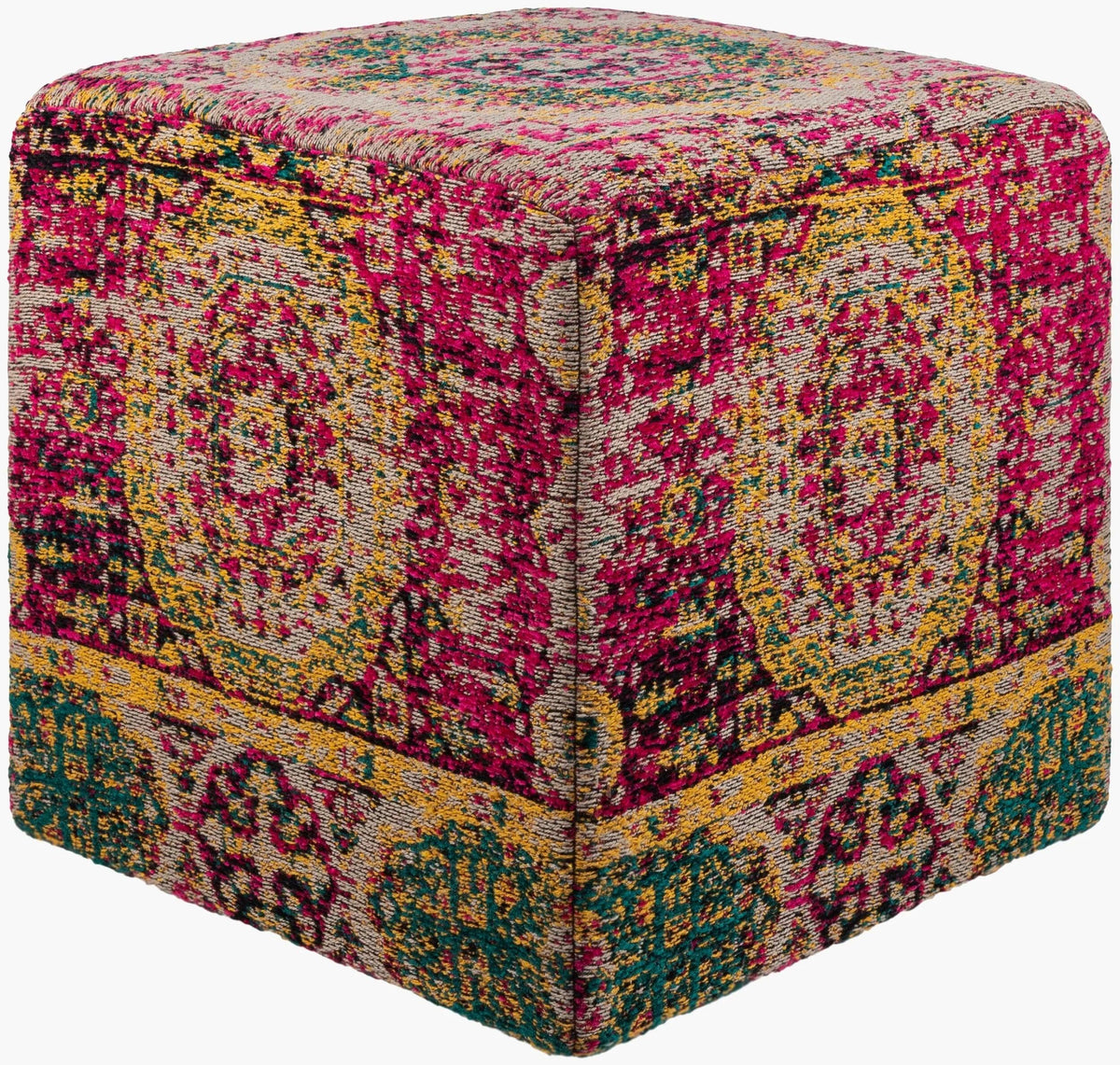 Amsterdam Ottoman — Black/Magenta Livabliss Ottoman