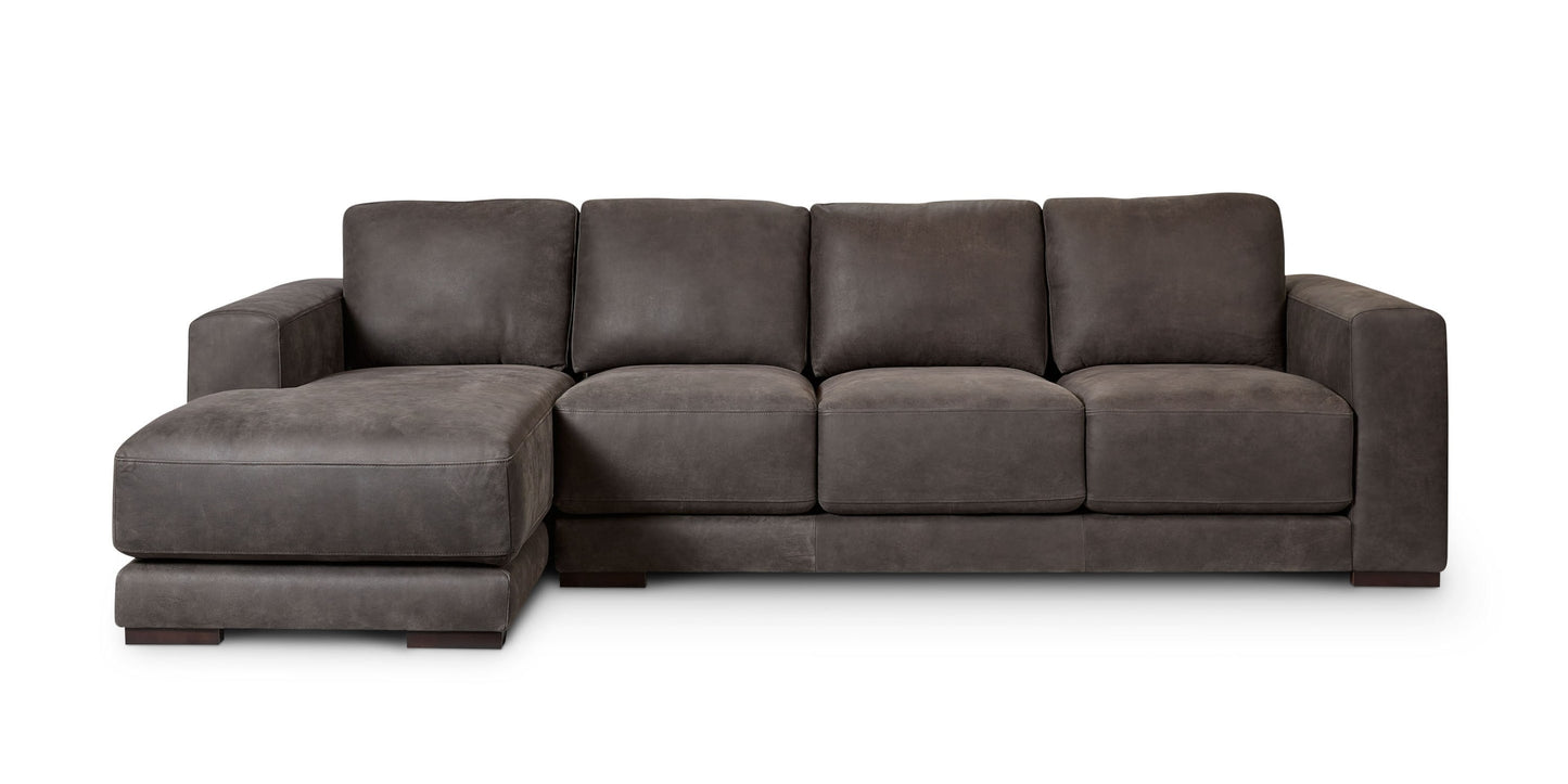 Cabo Leather Chaise Sectional Bassett