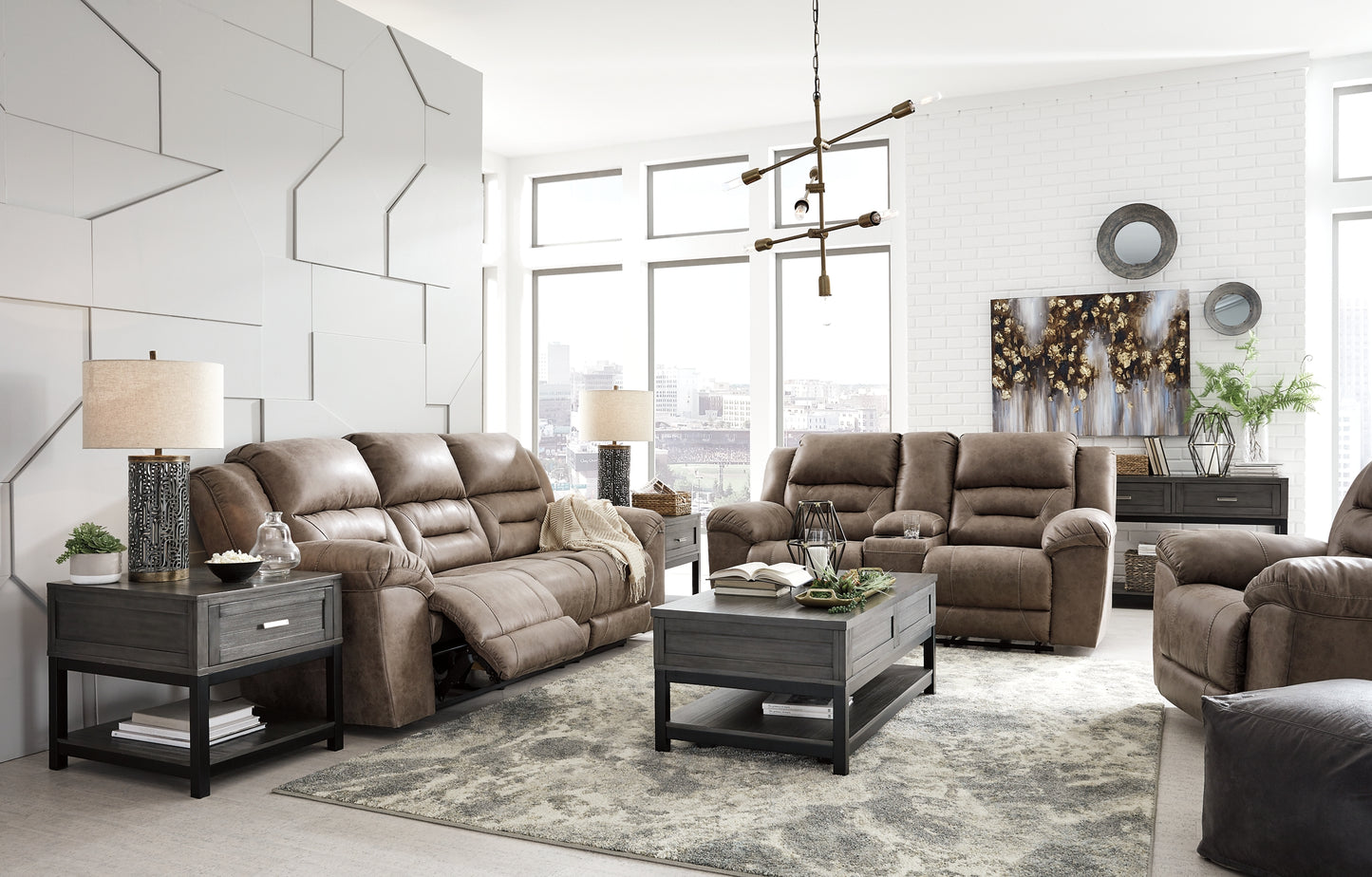 Stoneland Power Reclining Sofa, Loveseat and Recliner