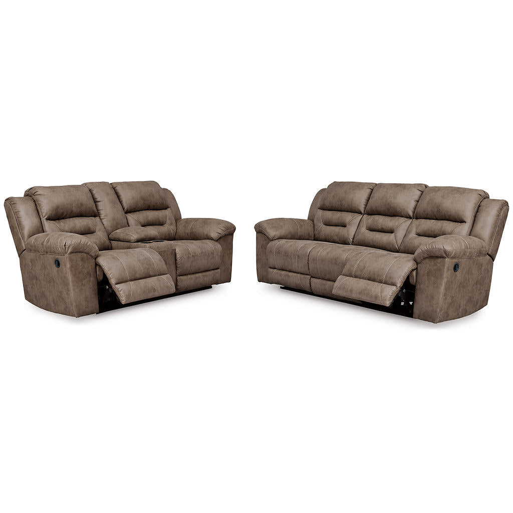 Stoneland Reclining Sofa And Power Reclining Loveseat — Fossil Set Signature Design by Ashley® Uncategorized