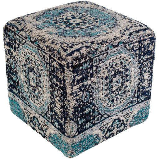 Amsterdam Ottoman — Blue/Light Gray Livabliss Ottoman
