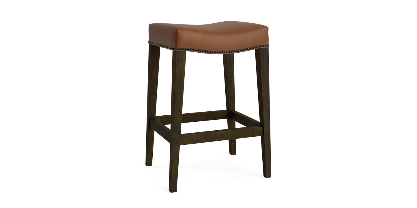 Vail Leather Saddle Counter Stool Bassett