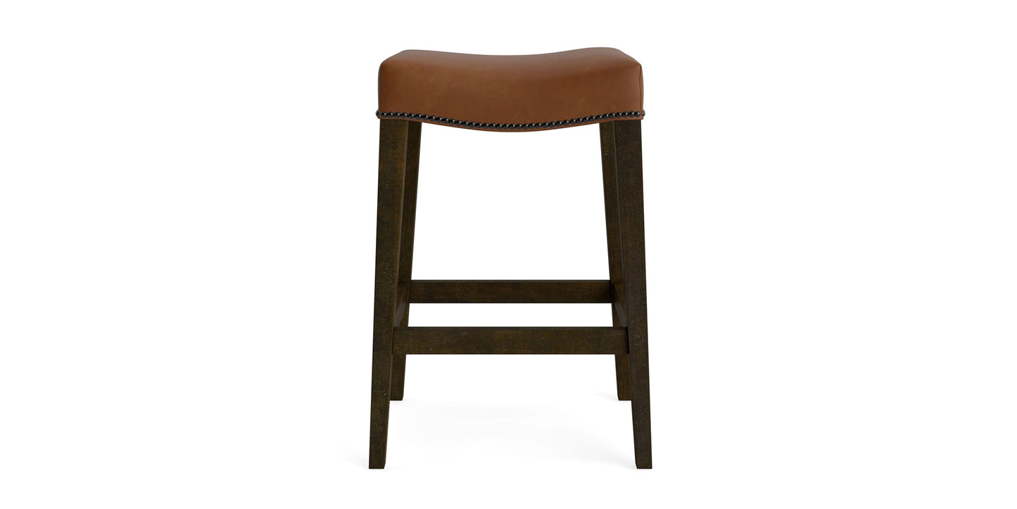 Vail Leather Saddle Counter Stool Bassett