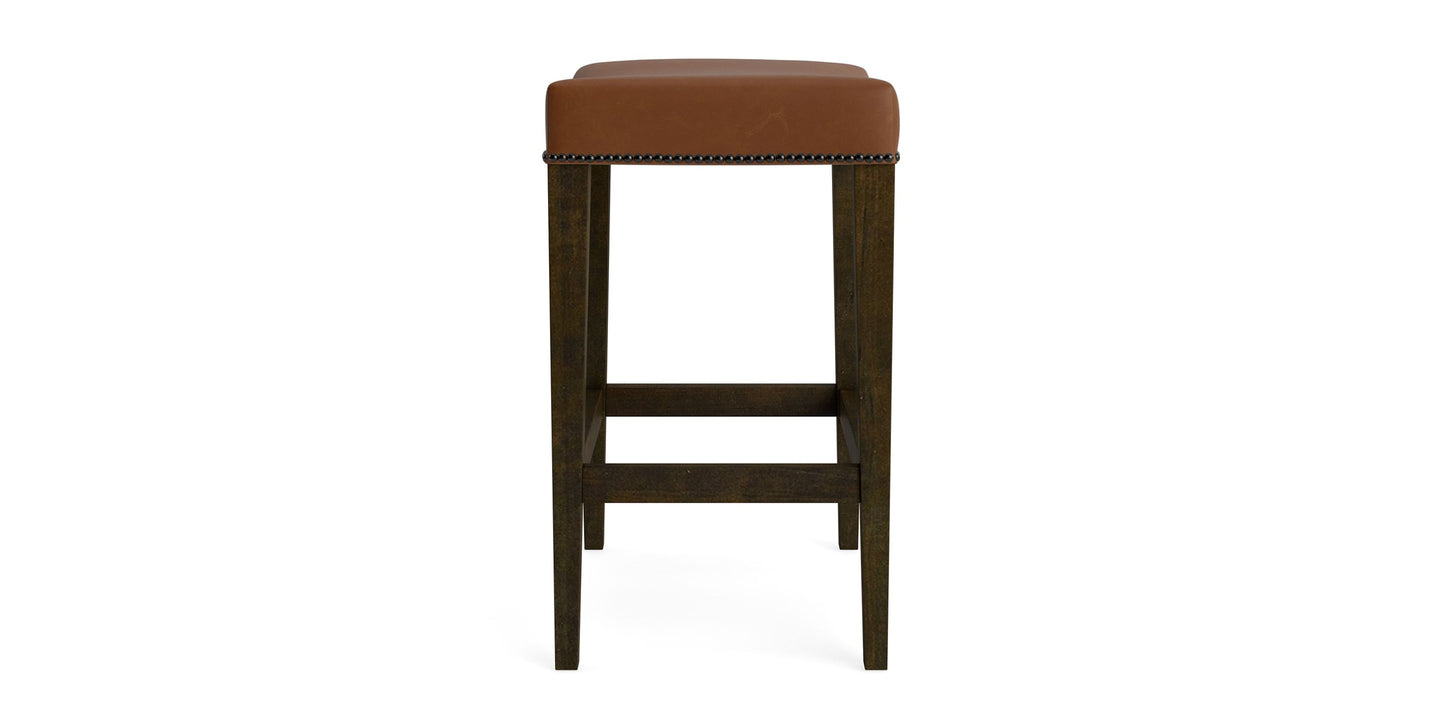 Vail Leather Saddle Counter Stool Bassett