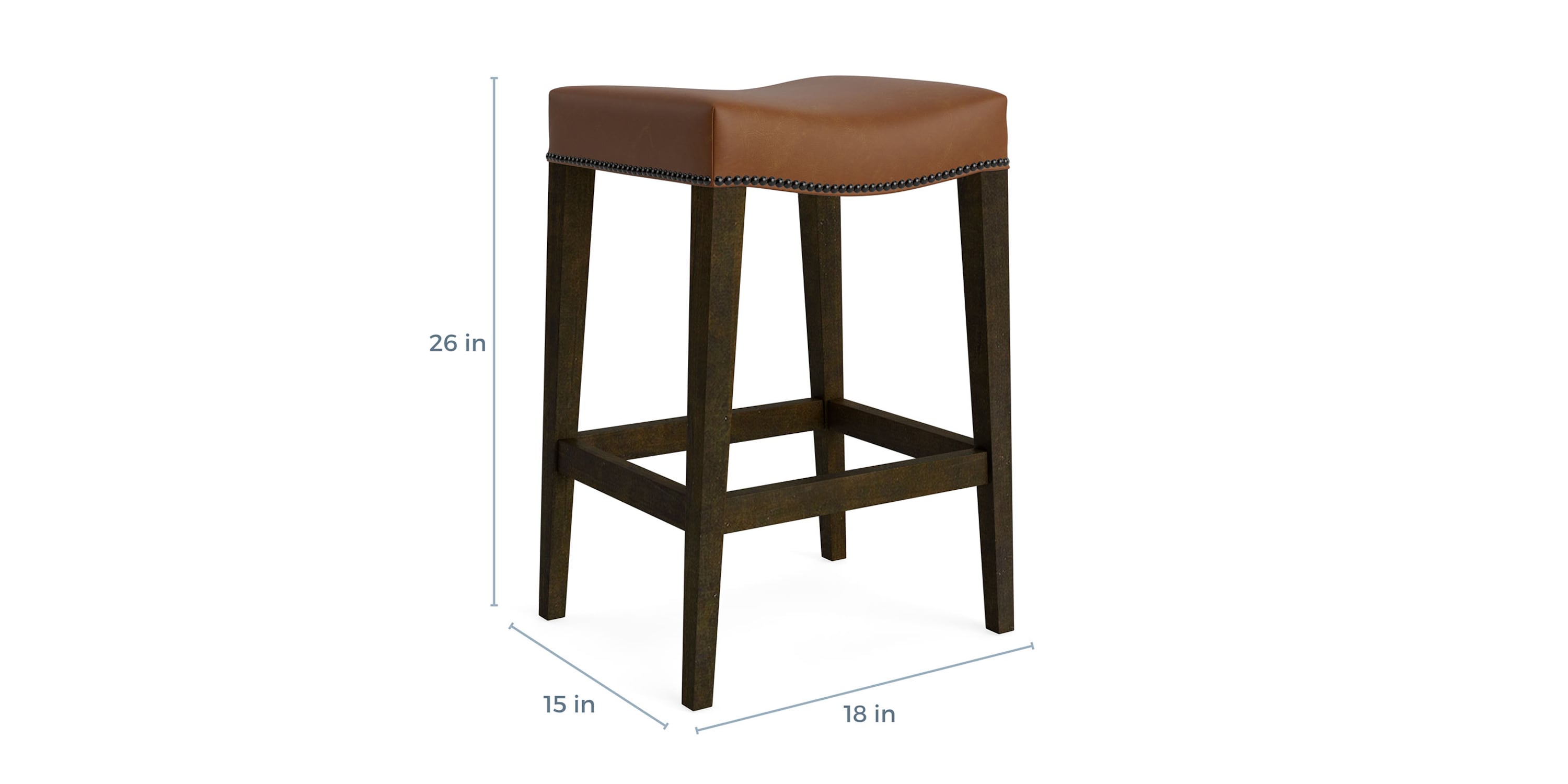 Vail Leather Saddle Counter Stool Bassett