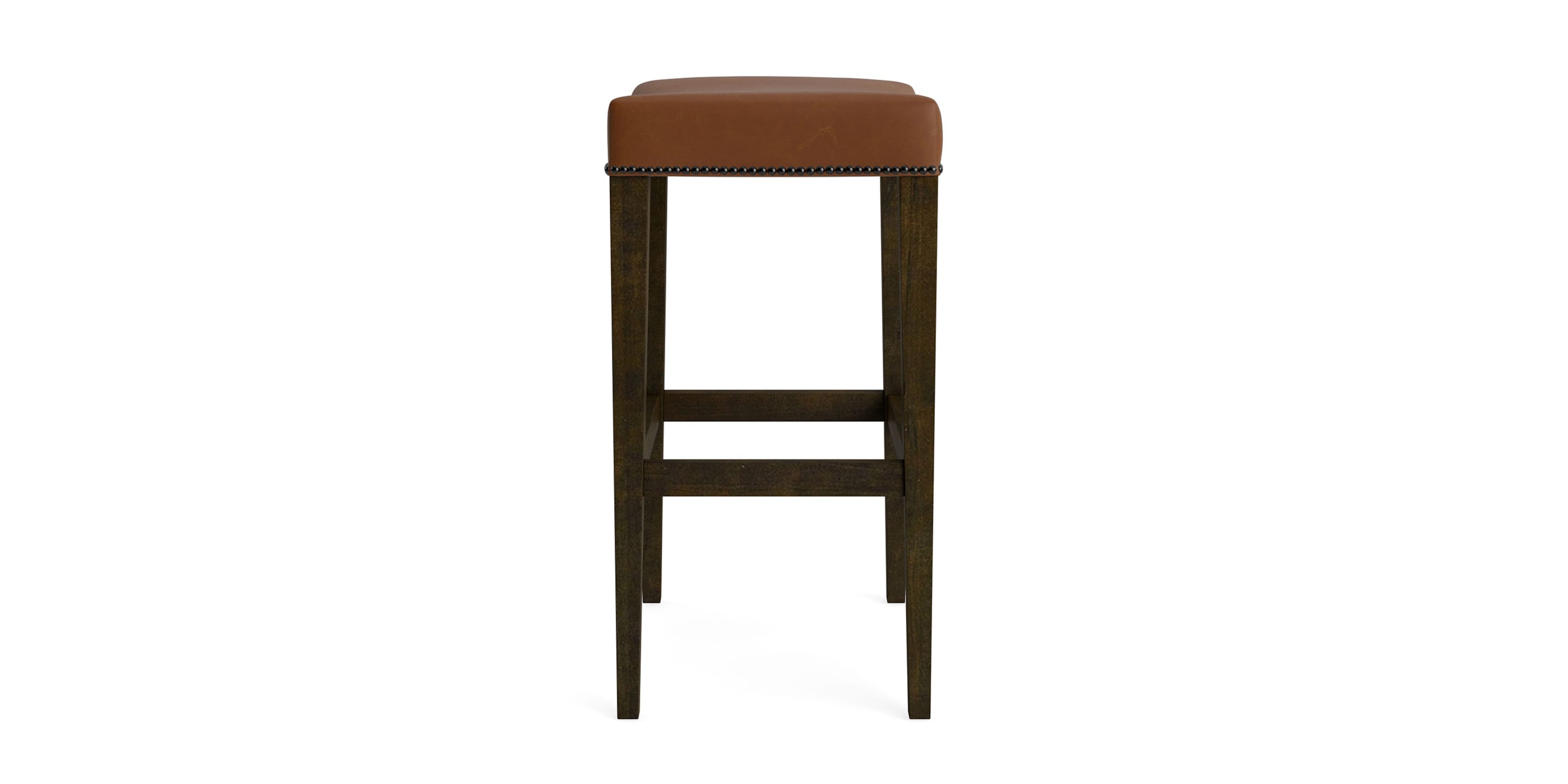 Vail Leather Saddle Bar Stool Bassett