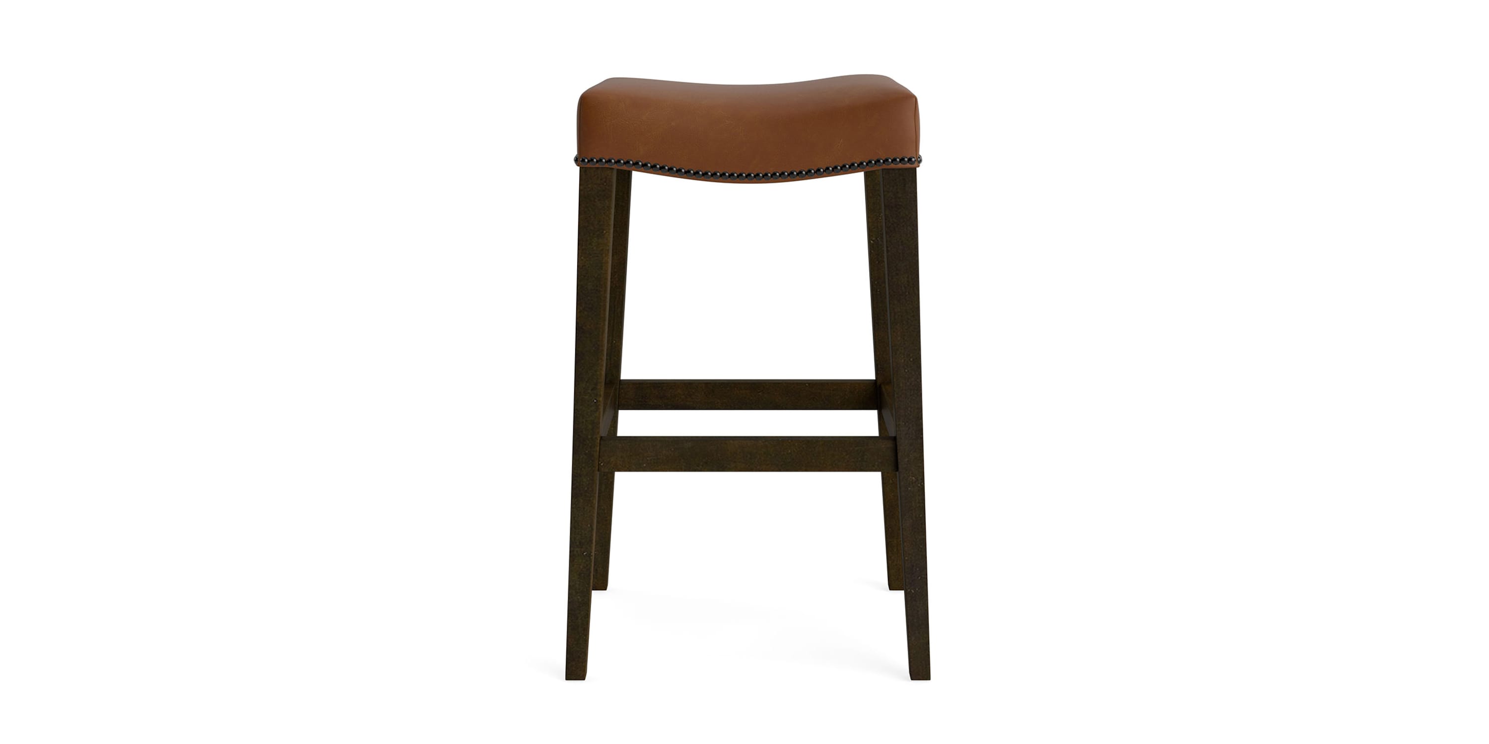 Vail Leather Saddle Bar Stool Bassett