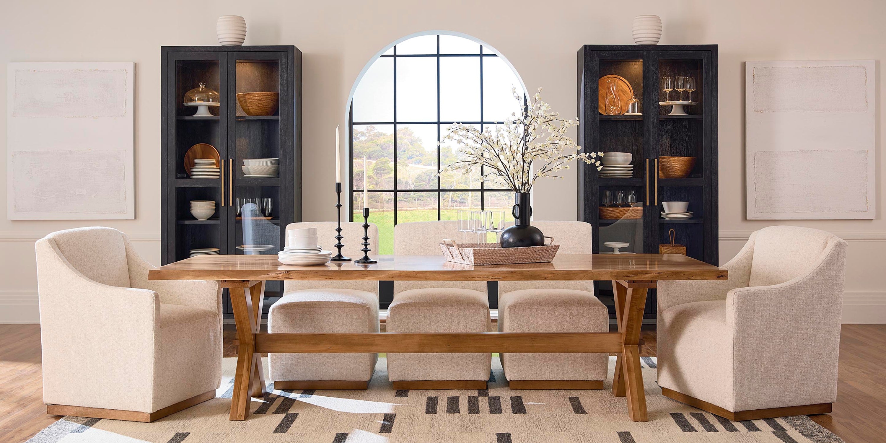 Crossbuck Live Edge Rectangle Dining Table Bassett