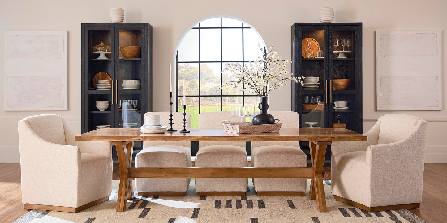 Crossbuck Live Edge Rectangle Dining Table Bassett