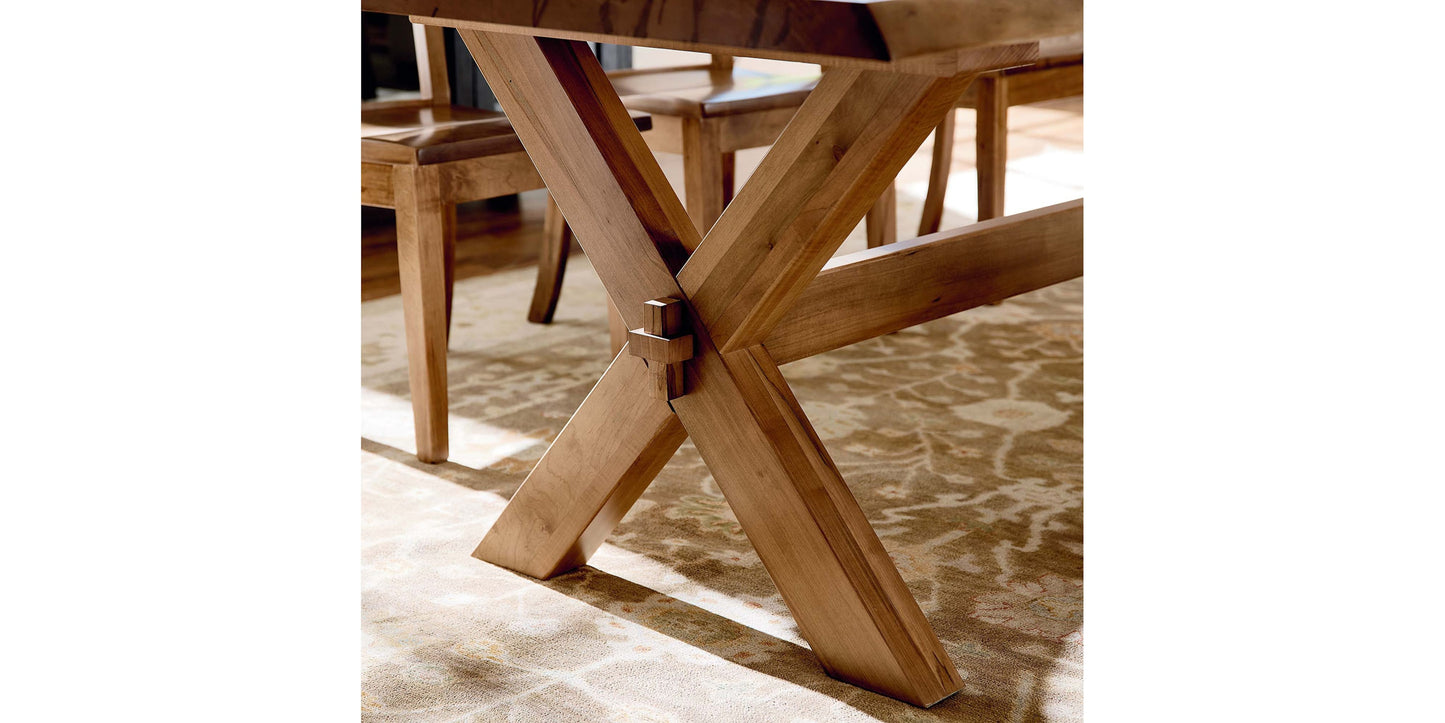 Crossbuck Live Edge Rectangle Dining Table Bassett