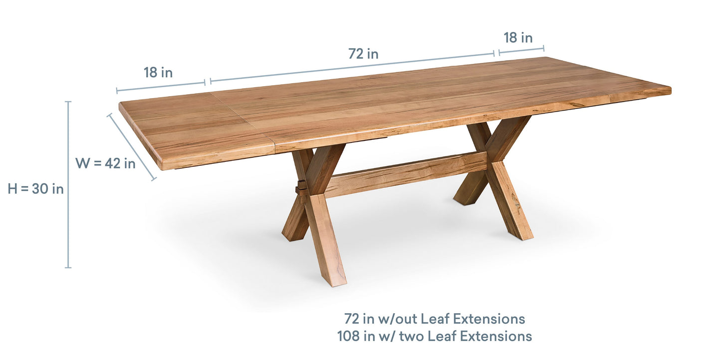 Crossbuck Dining Table with Extendable Leaves Bassett