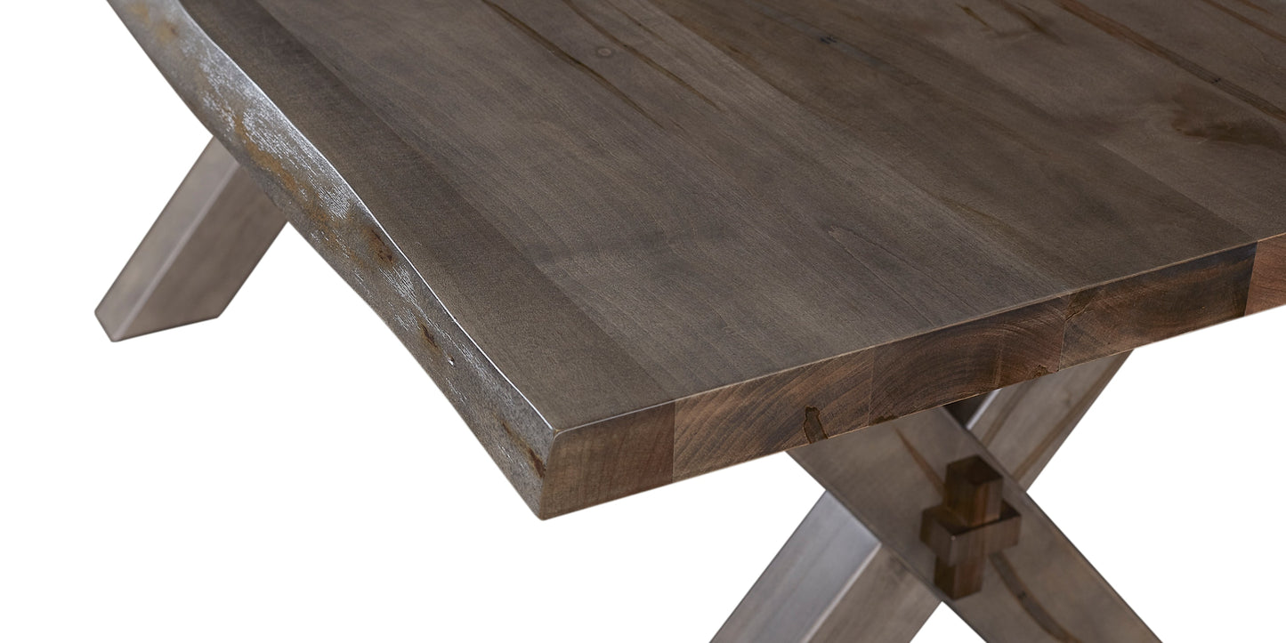Crossbuck Live Edge Rectangle Dining Table Bassett