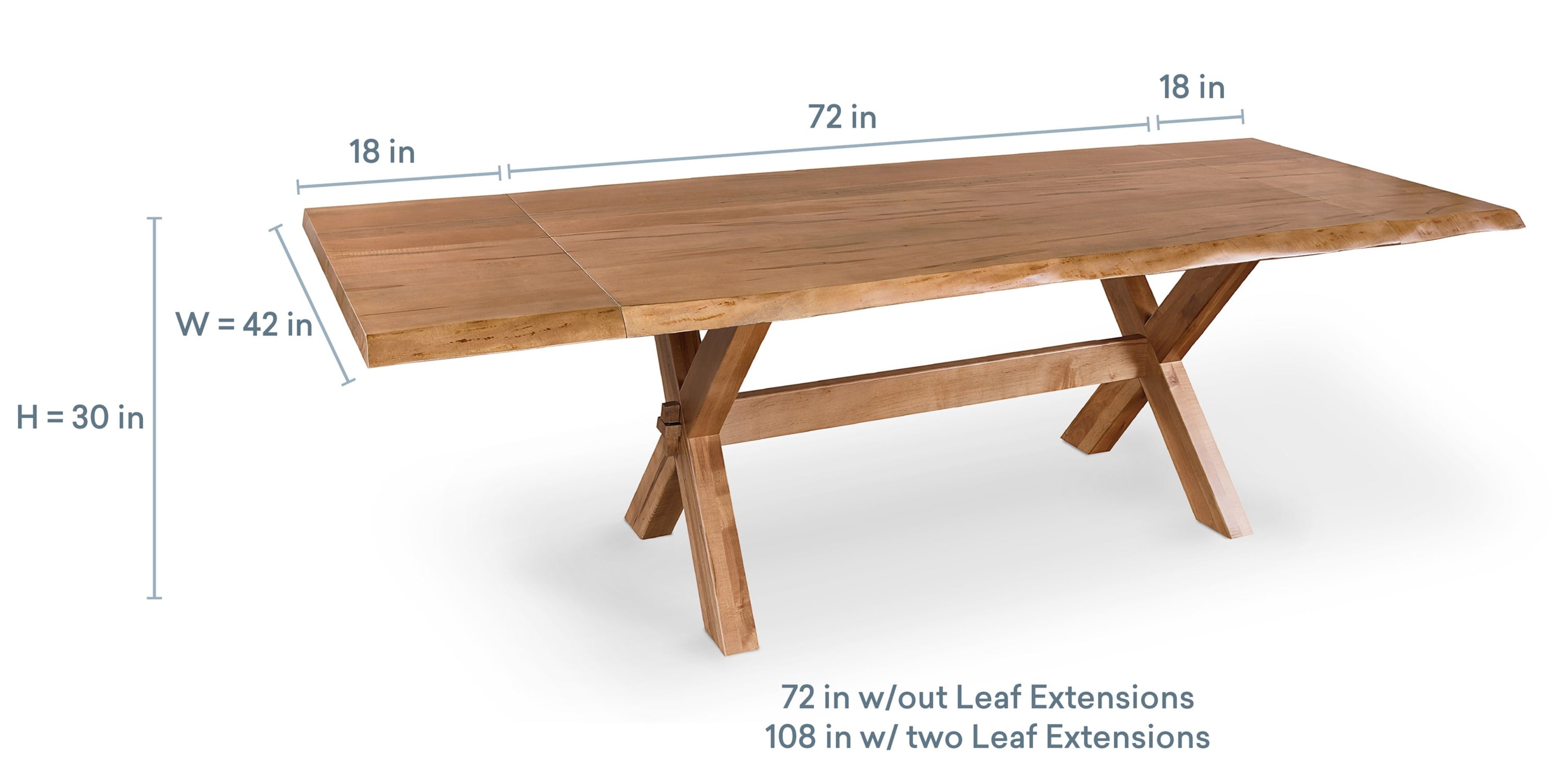 Crossbuck Live Edge Dining Table with Extendable Leaves Bassett
