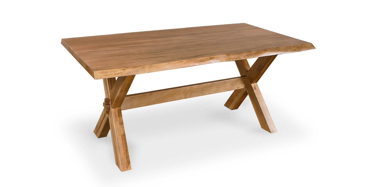 Crossbuck Live Edge Dining Table with Extendable Leaves Bassett