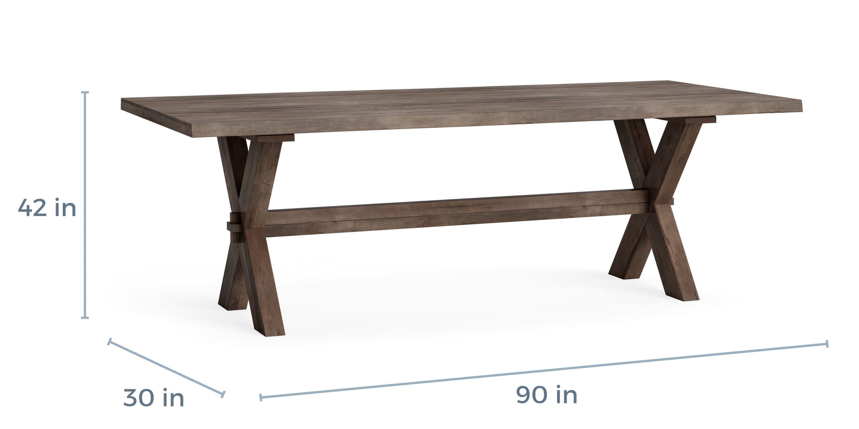Crossbuck Live Edge Rectangle Dining Table Bassett