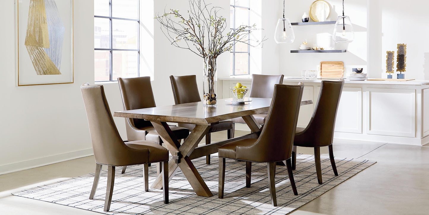 Crossbuck Live Edge Rectangle Dining Table Bassett