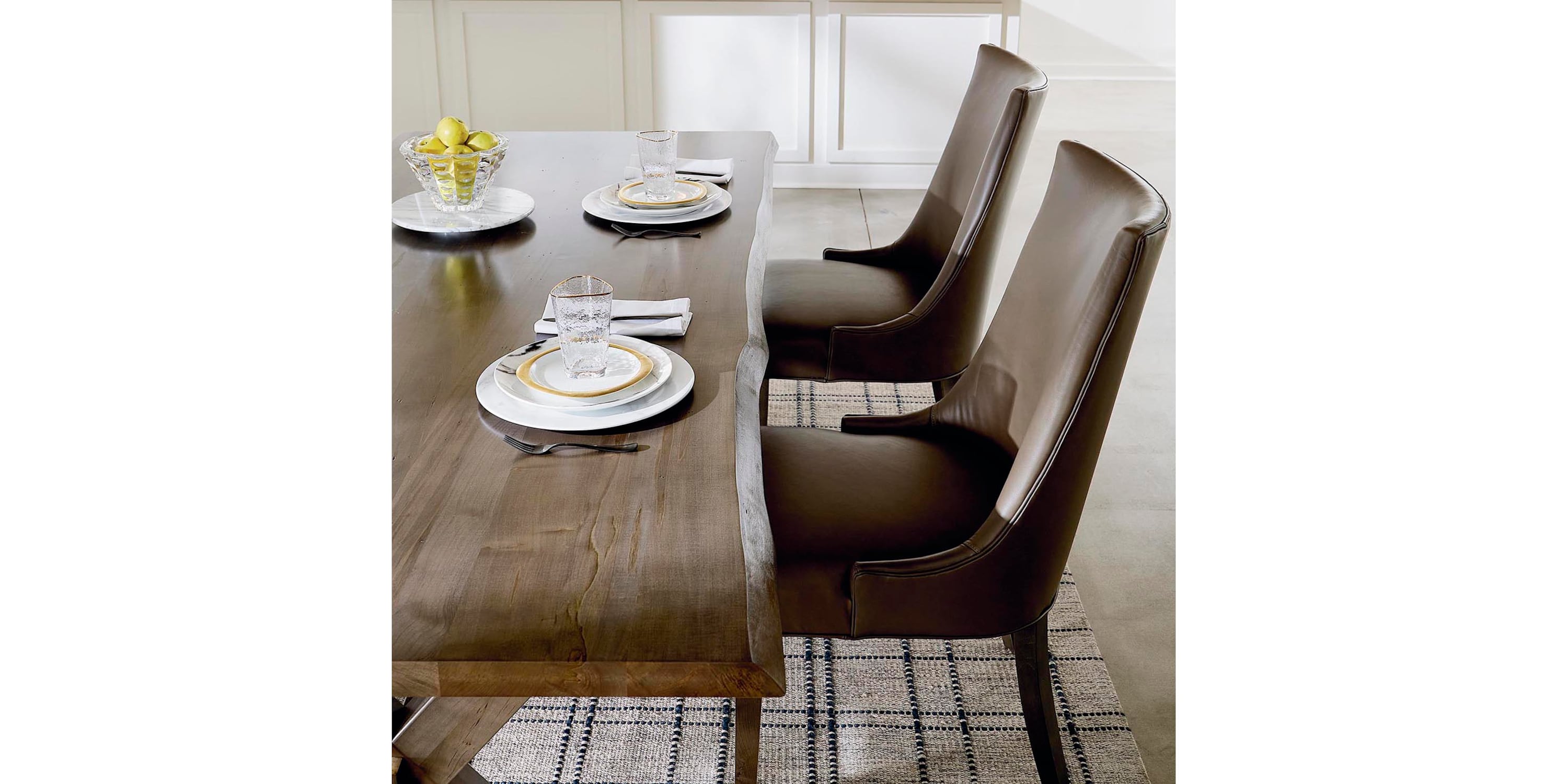 Crossbuck Live Edge Rectangle Dining Table Bassett