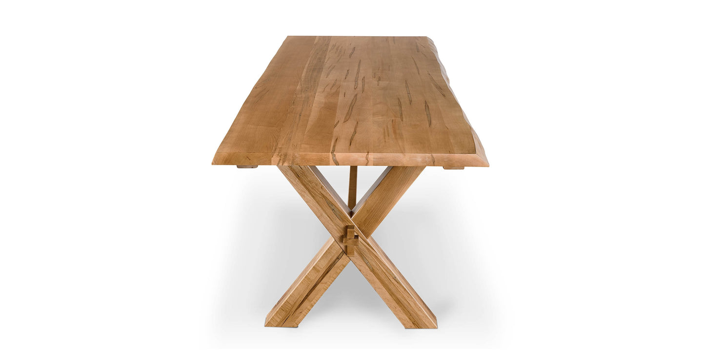 Crossbuck Live Edge Dining Table with Extendable Leaves Bassett