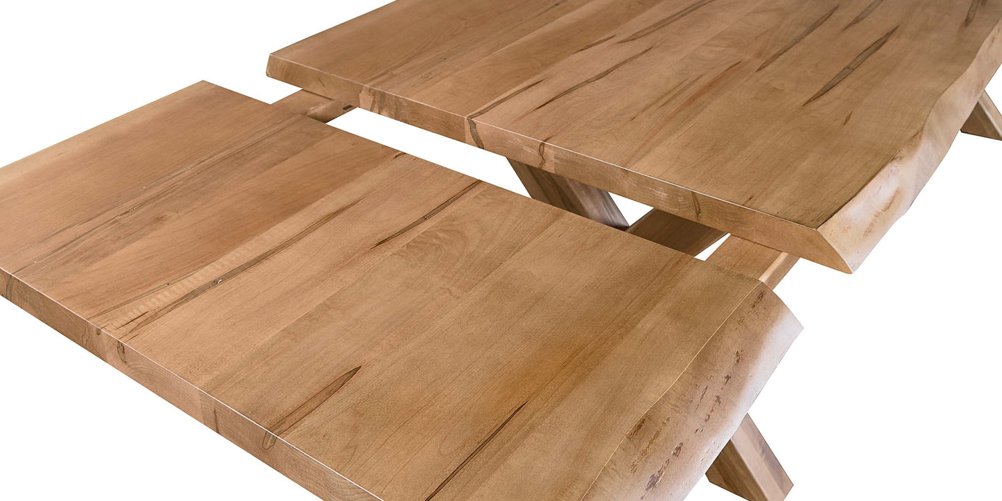 Crossbuck Live Edge Dining Table with Extendable Leaves Bassett